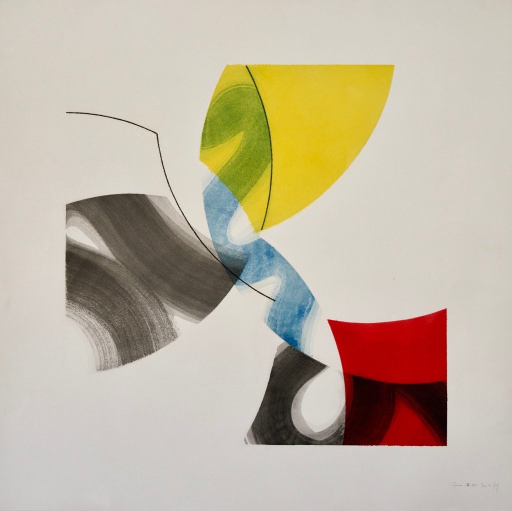 Curva 18/28 1996 Ink, charcoal  on paper 108/108 cm