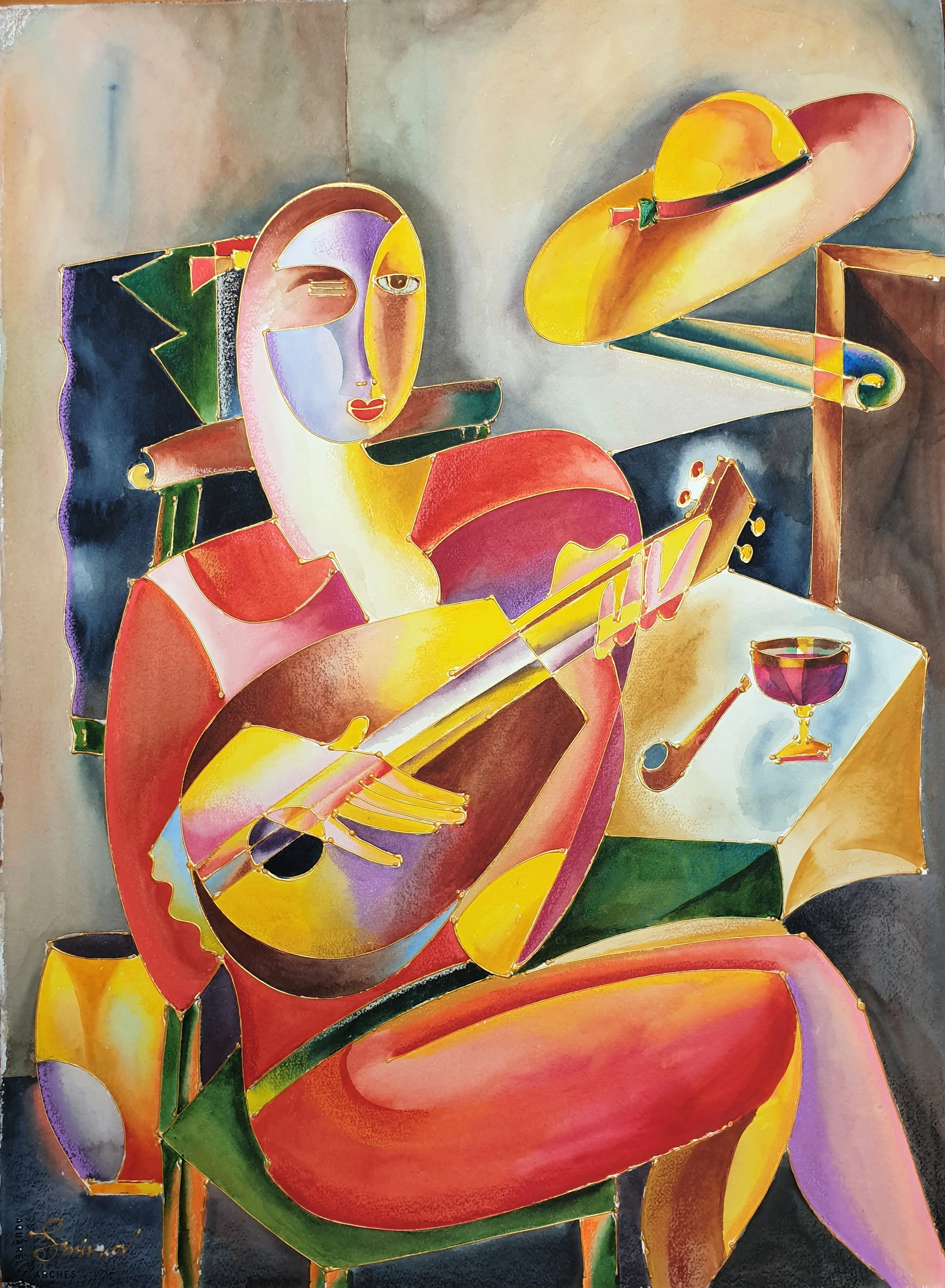 Caballero, mix media on paper, 90x60 cm, 2018