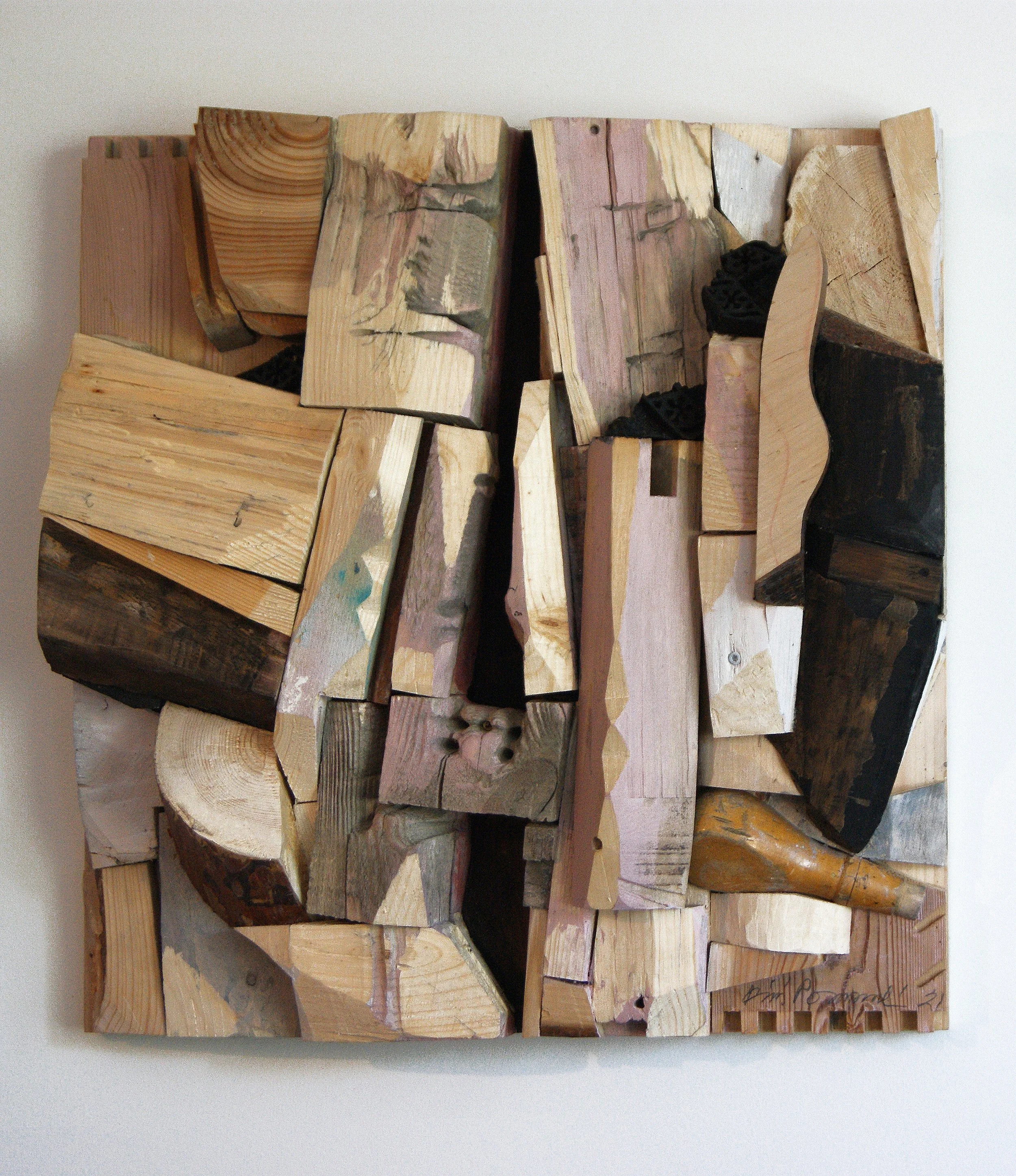It's complicated, 2021. Wood, 51 x 51 x 11 cm.