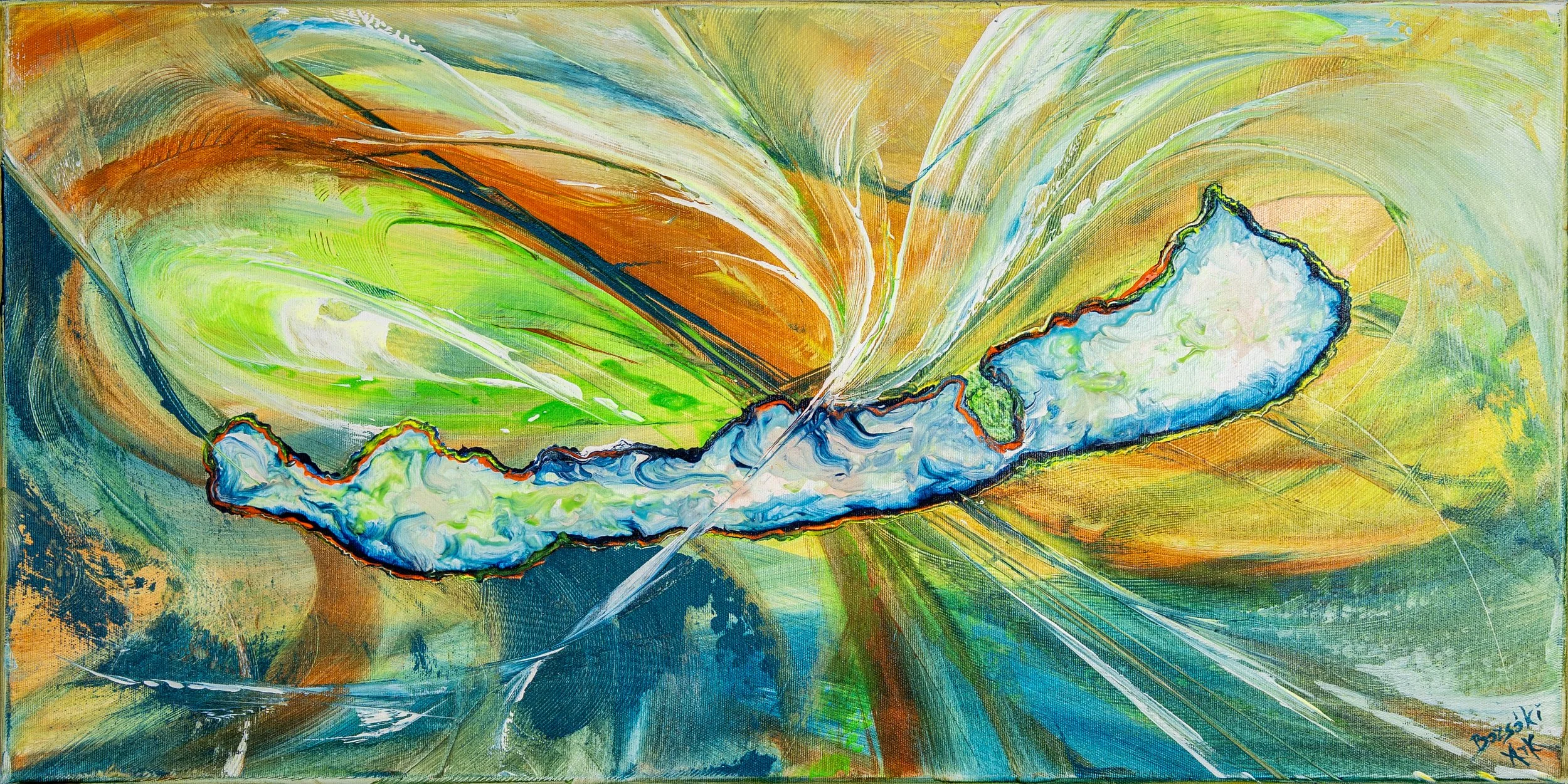 Hungarian Sea 2024; acrilyc on canvas; 80x40 cm