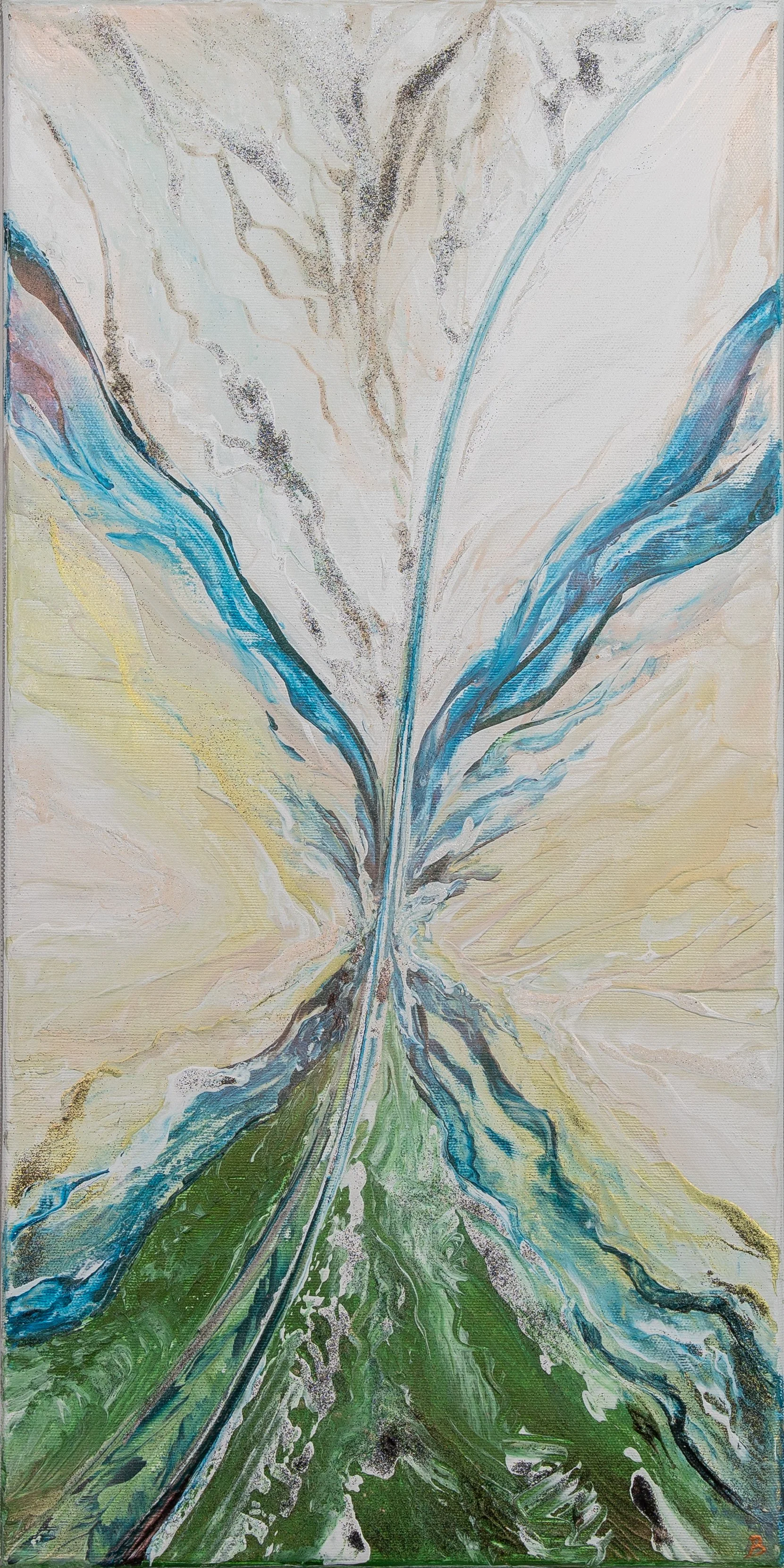 Blue butterfly 2019; acrilyc on canvas; 30x60 cm