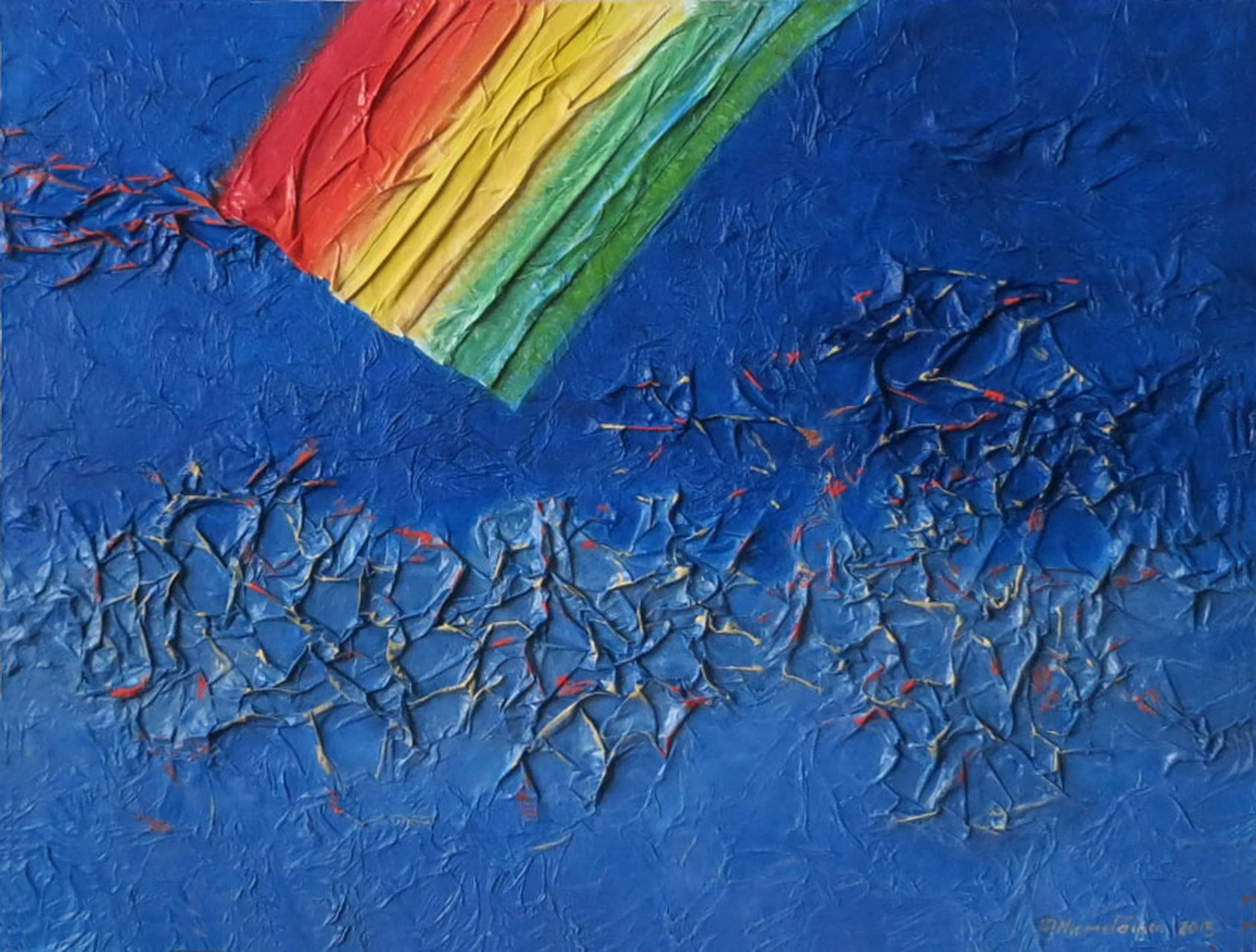 PIECE  OF FORGOTTEN RAINBOW, 2015. Mixed media on hard board, 60x80cm