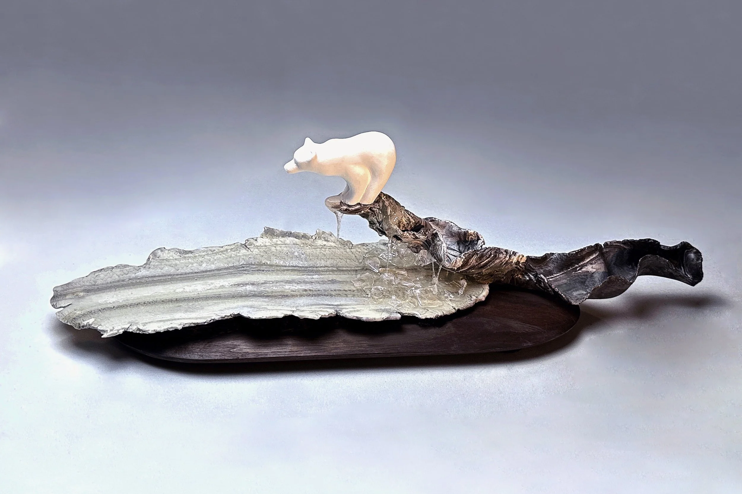 Vision on the edge, 2025 Ceramics, handbuilt, 41cm L x20cm W x 25.5 cm H