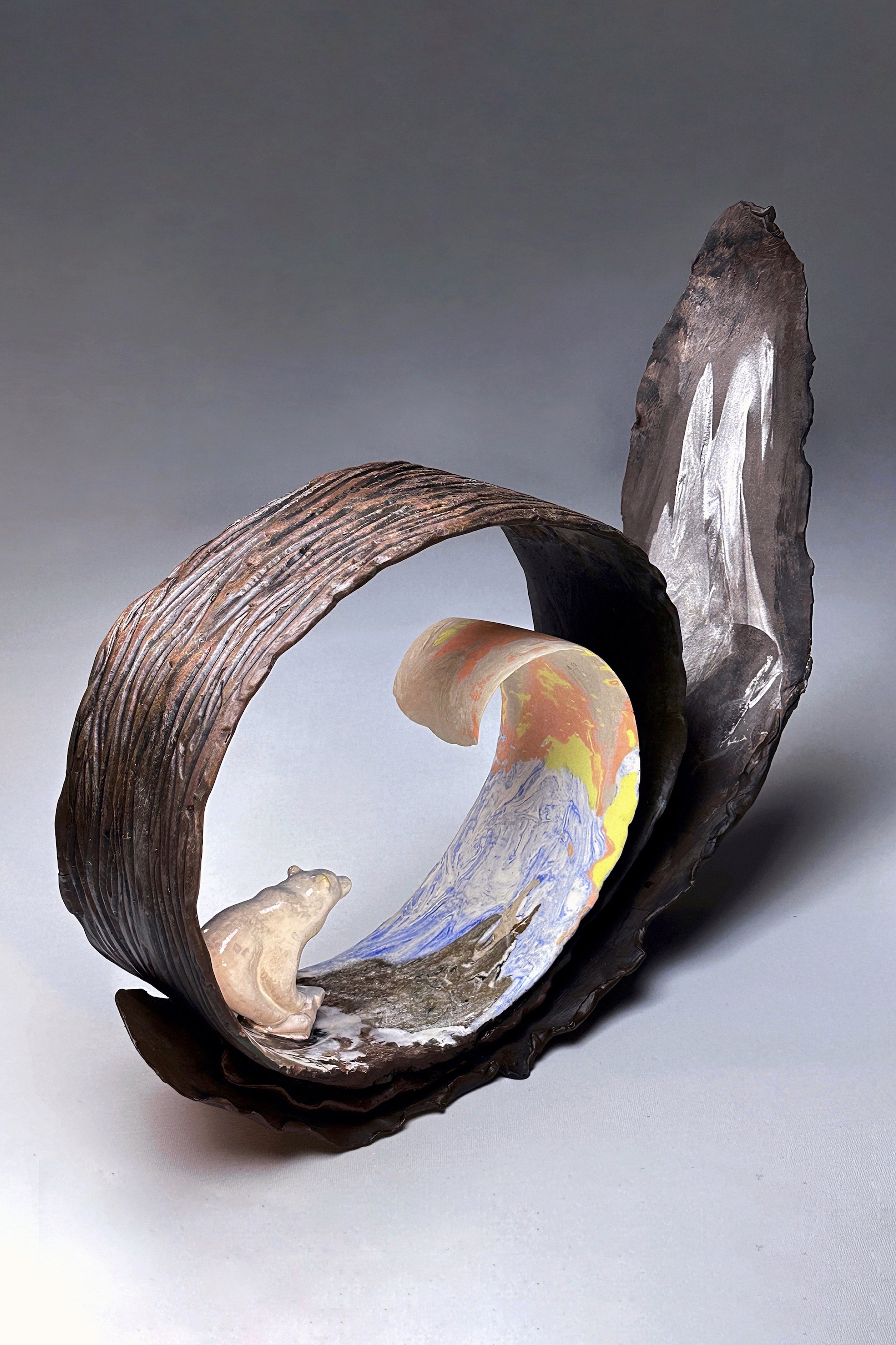 Sanctuary ….where vision sparks 2025, Ceramics, Handbuilt, 46cmL x 14cmW x 35.5cm H