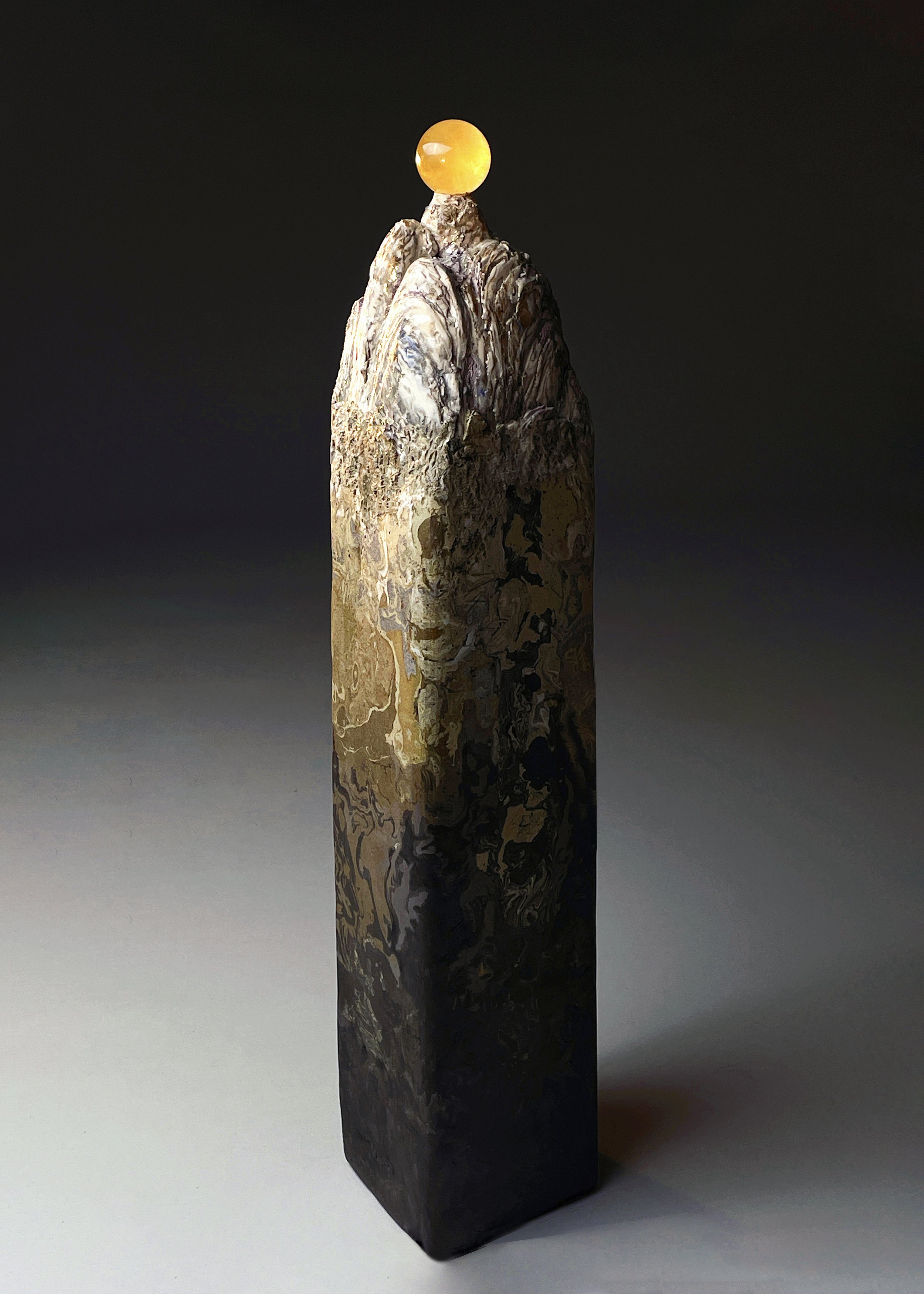 A Moon Away 2025, Ceramics, Hanbuilt,  11.5cm L x 11.5cmW x 61cm H