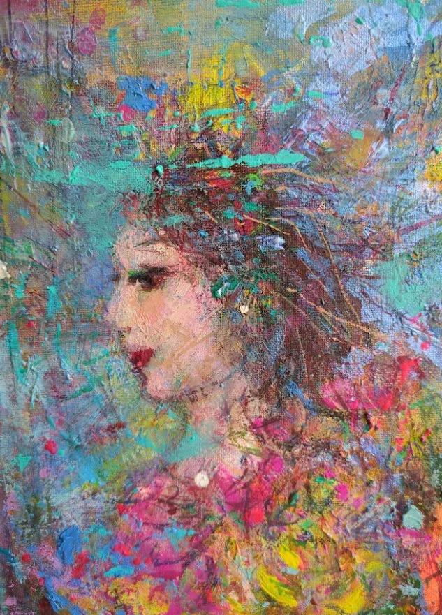 Queen Brue, 2022 Oil on canvas 10 3/5 × 8 7/10 in | 26.9 × 22.1 cm