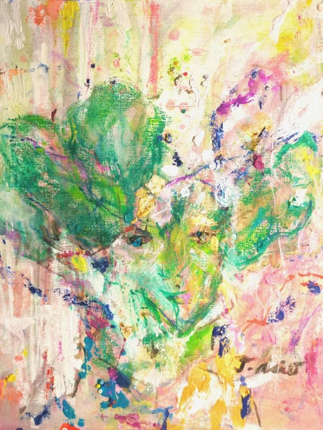 Cavage kitty (2024), Acrylic on Canvas, 27.3x22 cm