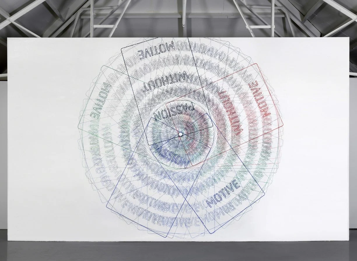 Higher Contradictions [Passion without Motive], 2017 Pencil, ballpoint pen and marker on wall, template 145 7/10 × 145 7/10 in | 370 × 370 cm