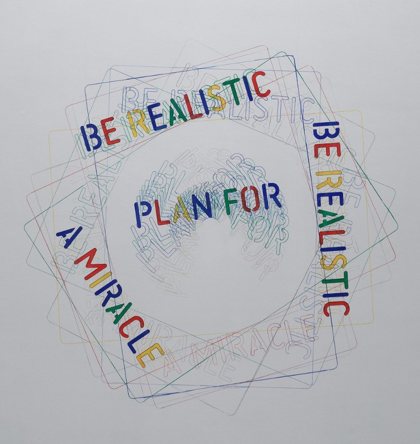 Be Realistic Plan for a Miracle, 2020 Pencil, marker, template 84 3/5 × 84 3/5 in | 215 × 215 cm