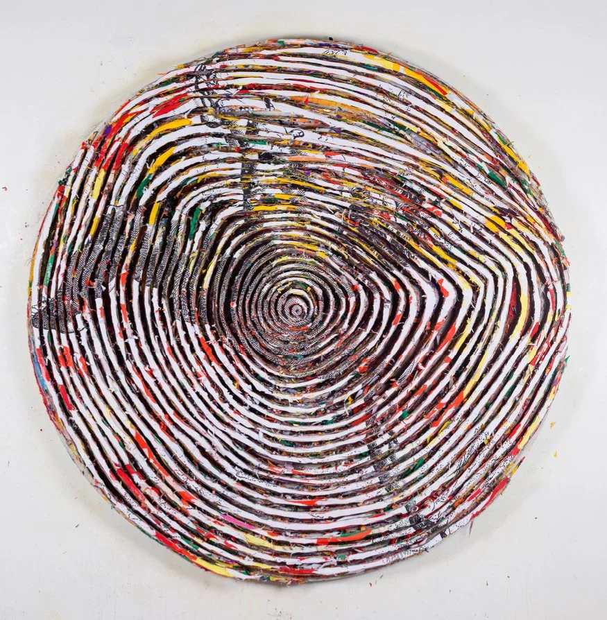 Collage/Storyboard, 2023 Paper, glue on aluminium, video in loop 76 4/5 × 76 4/5 × 5 9/10 in | 195 × 195 × 15 cm