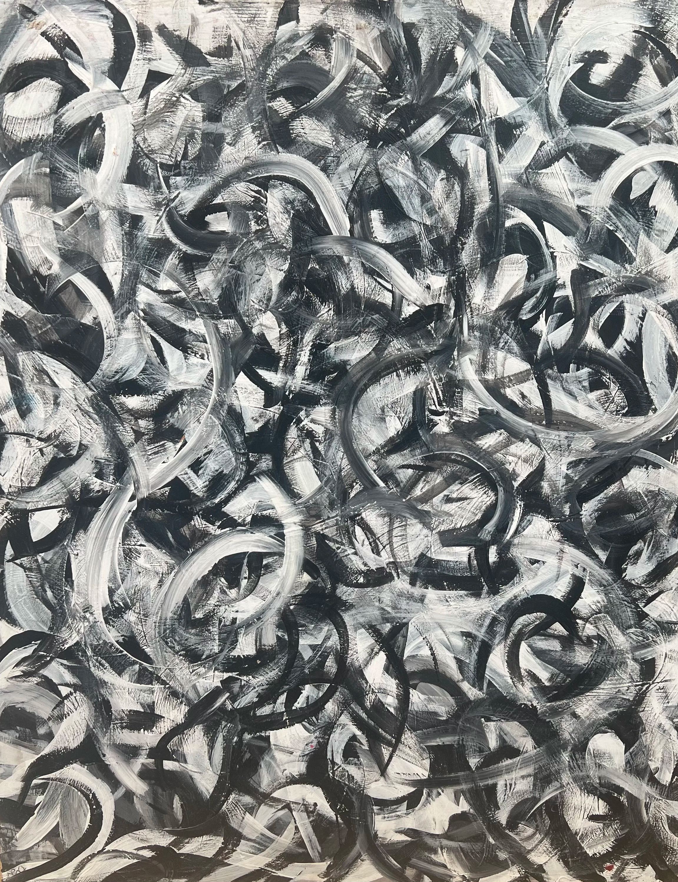 The Newspaper 2003 . created with acrylics on board. Focusing on the simplicity and layering strokes. 80cm X 60cm.