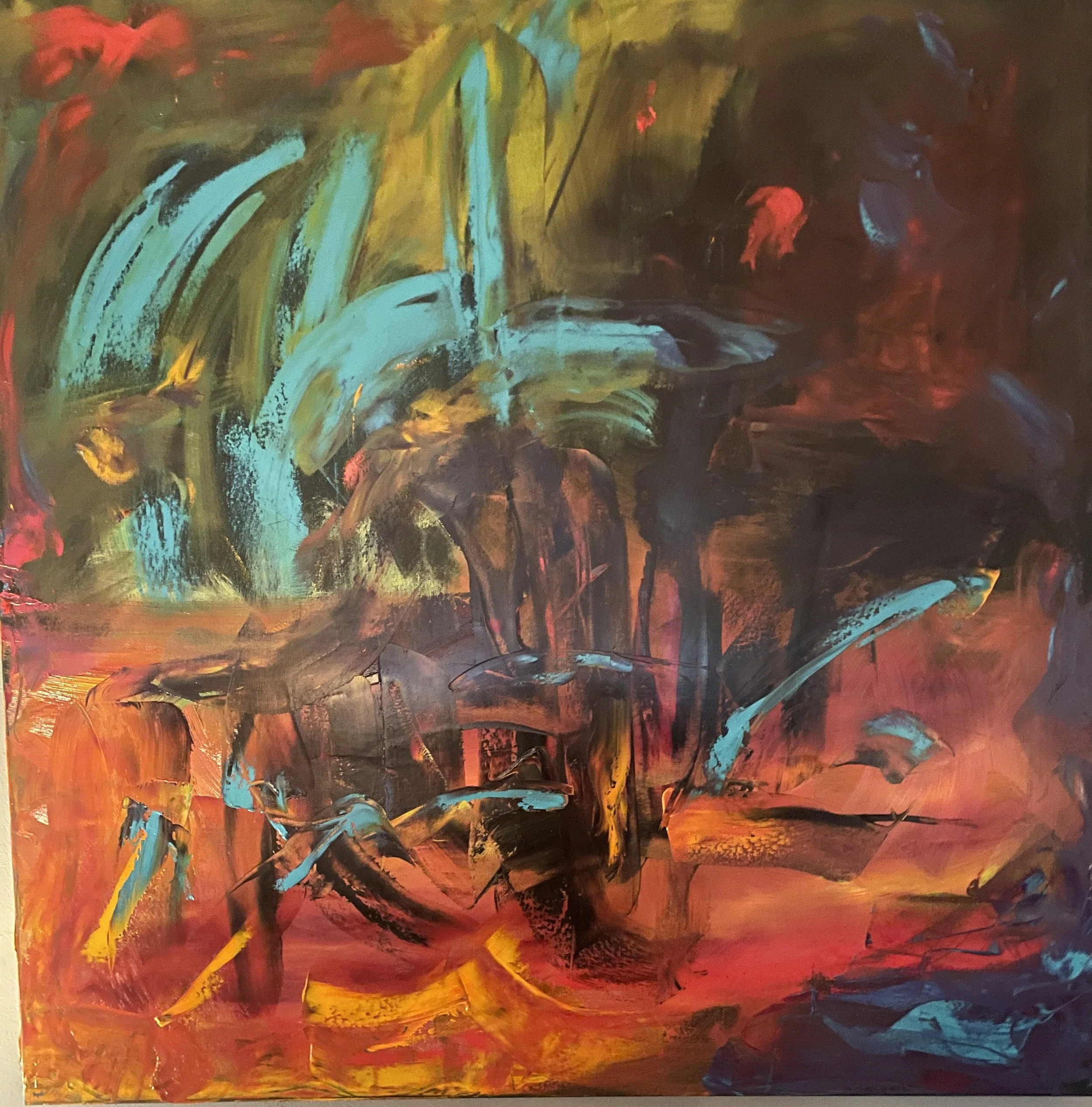 Edwards Paradox oil on canvas 100cm x 100cm expressing inner conflict with intention and pure emotion. 2026