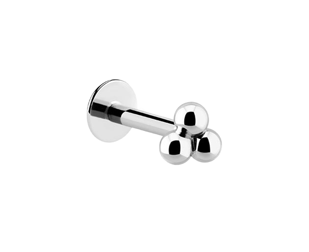 Titanium Tri Ball Labret Bar