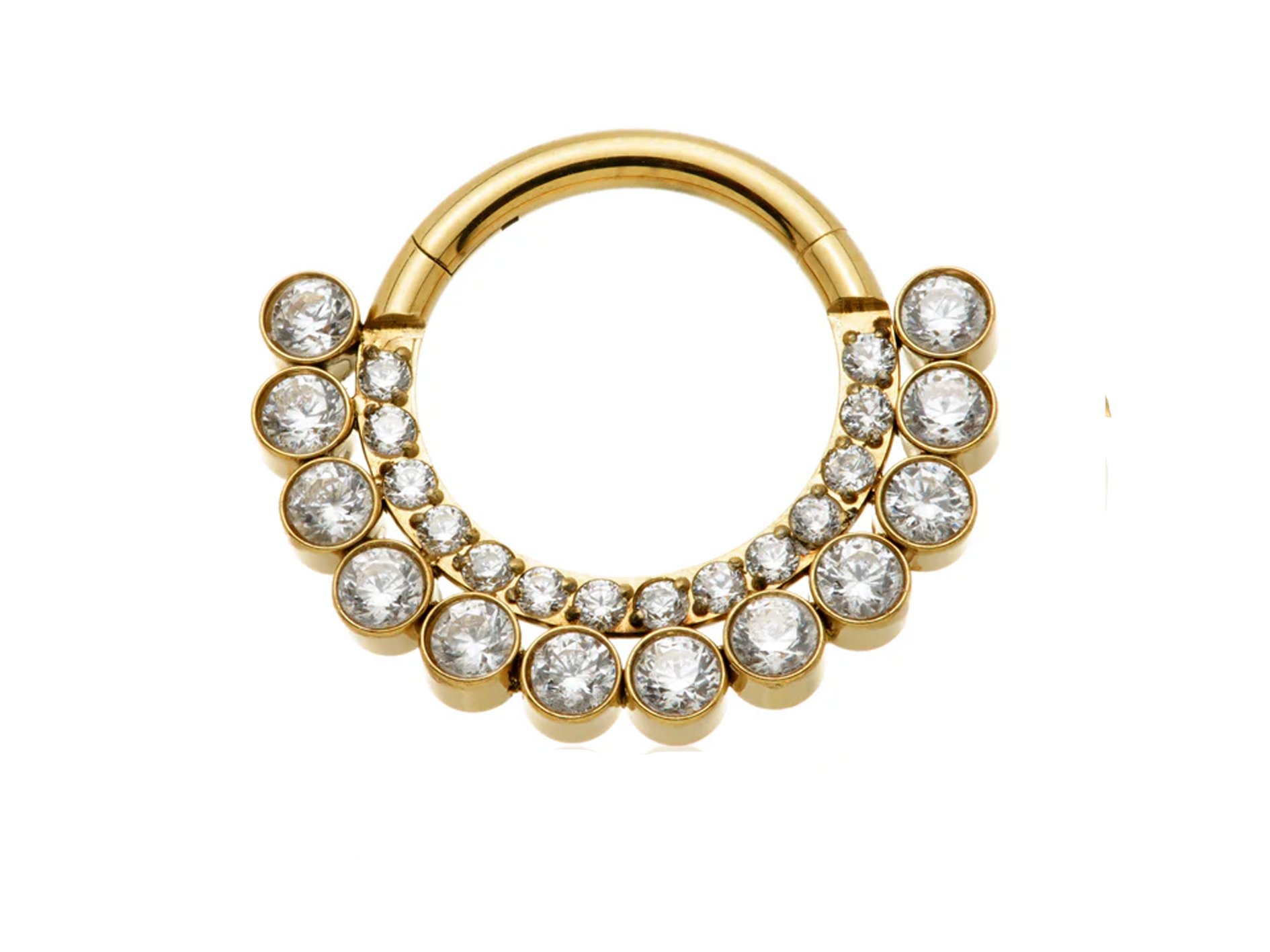 Gold Titanium Double layer CZ Clicker