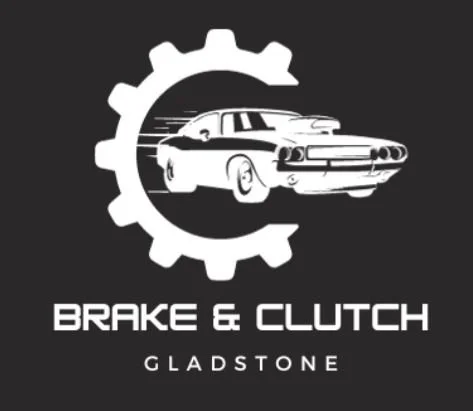 Logo featuring a classic car inside a gear, with the text 'Brake & Clutch Gladstone' below.