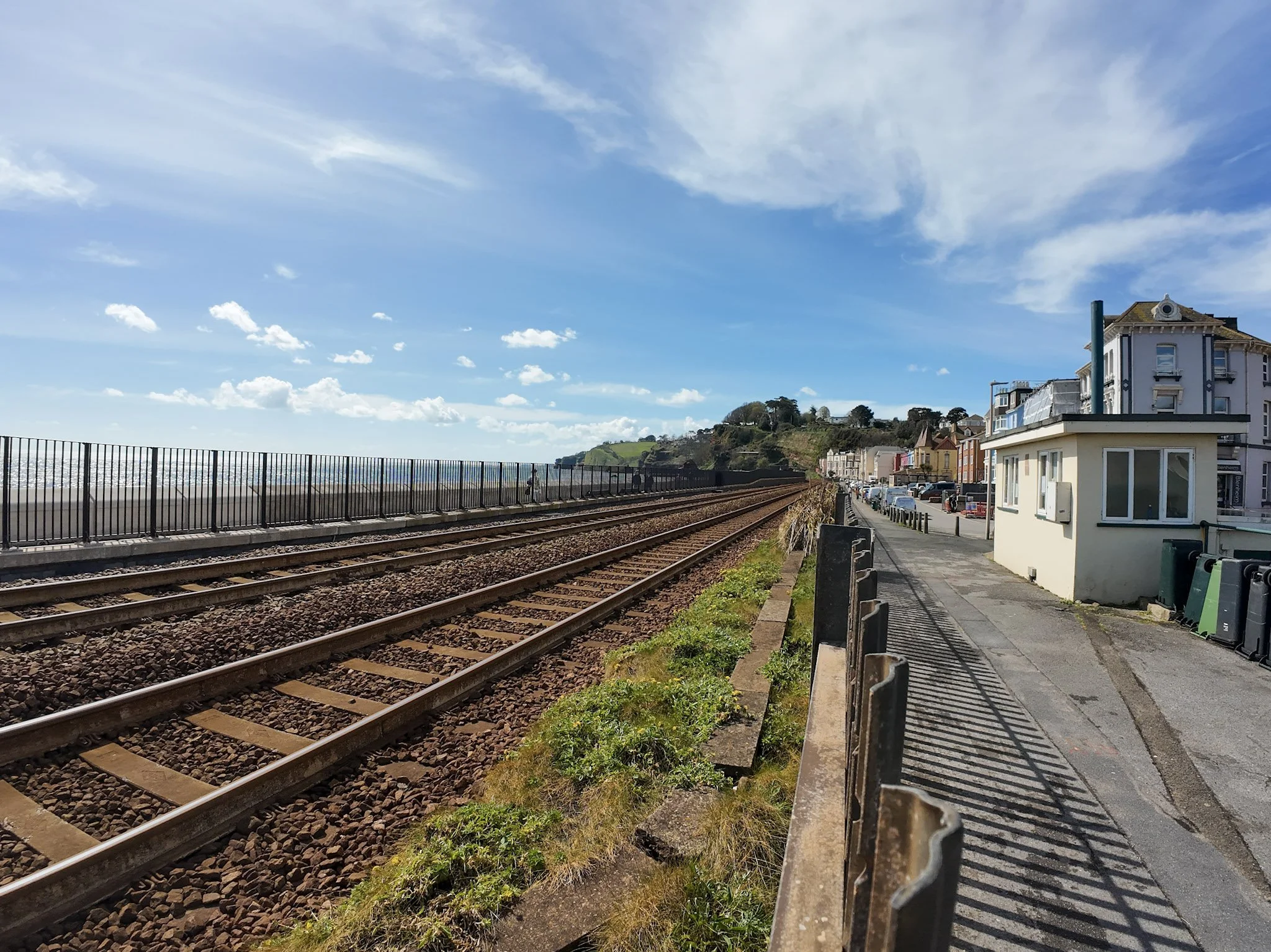 The railway line is very close to the see and was washed away in 2014.