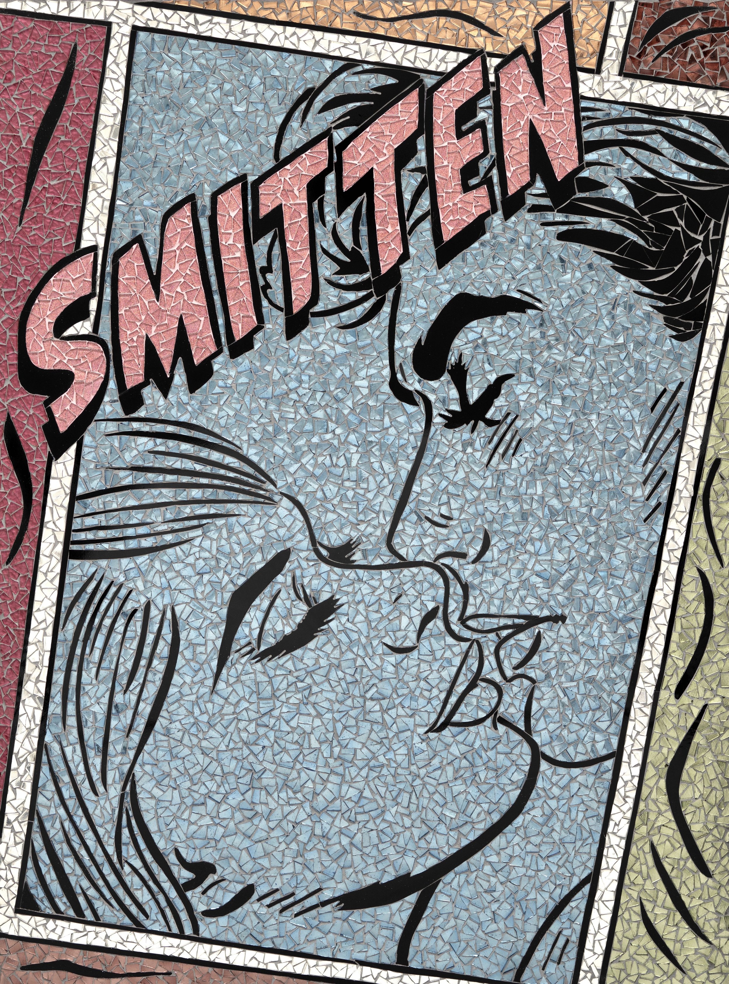 Smitten, Glass Mosaic, 40 x 36 in., 2023