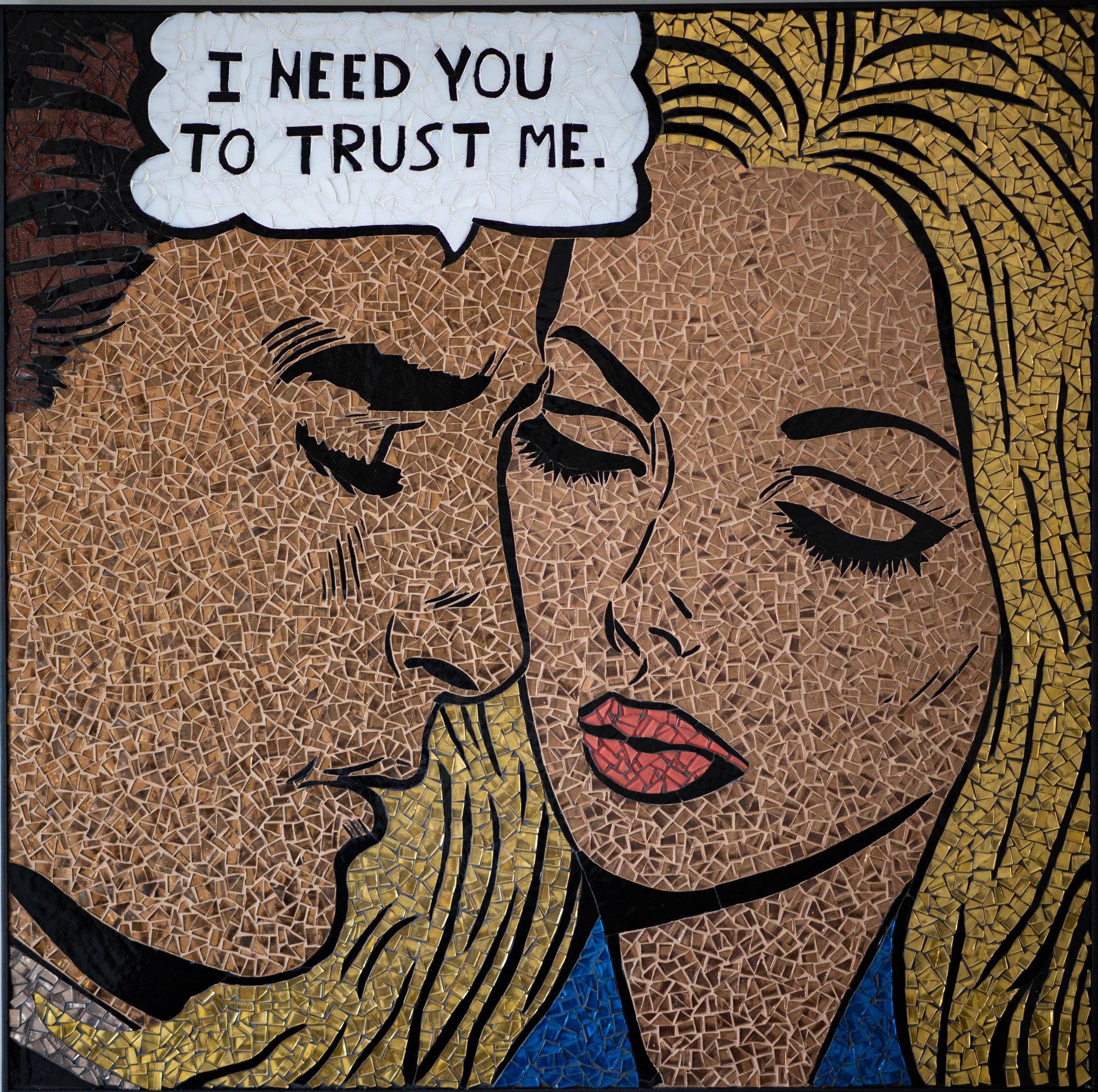 Trust, Glass Mosaic, 37 x 37 in., 2022