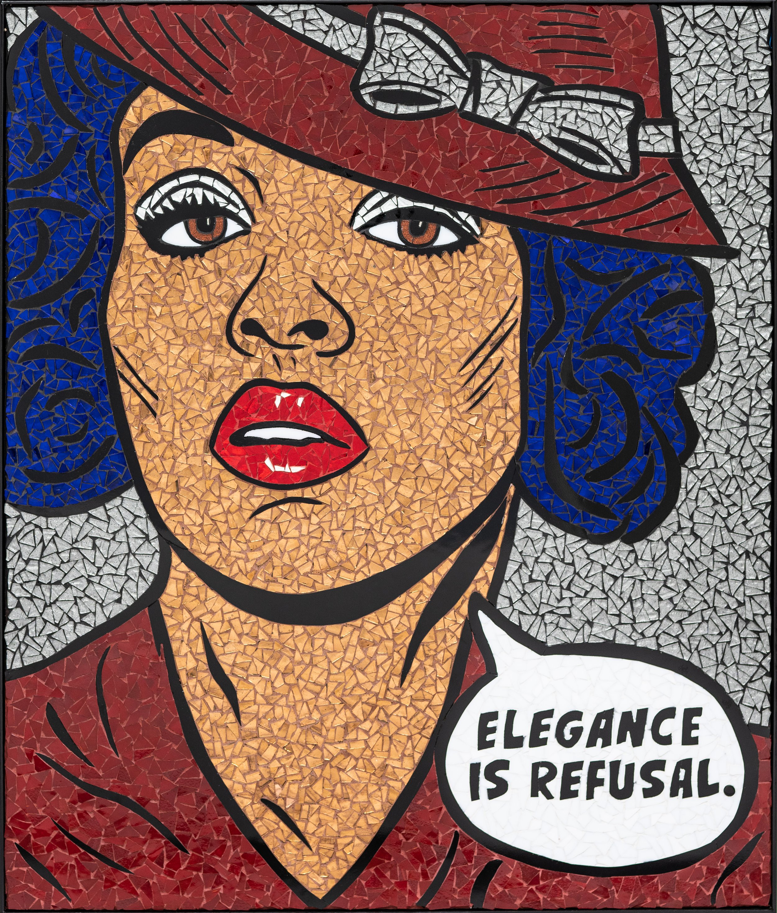Elegance is Refusal, Glass Mosaic, 34.5 x 29 in., 2023