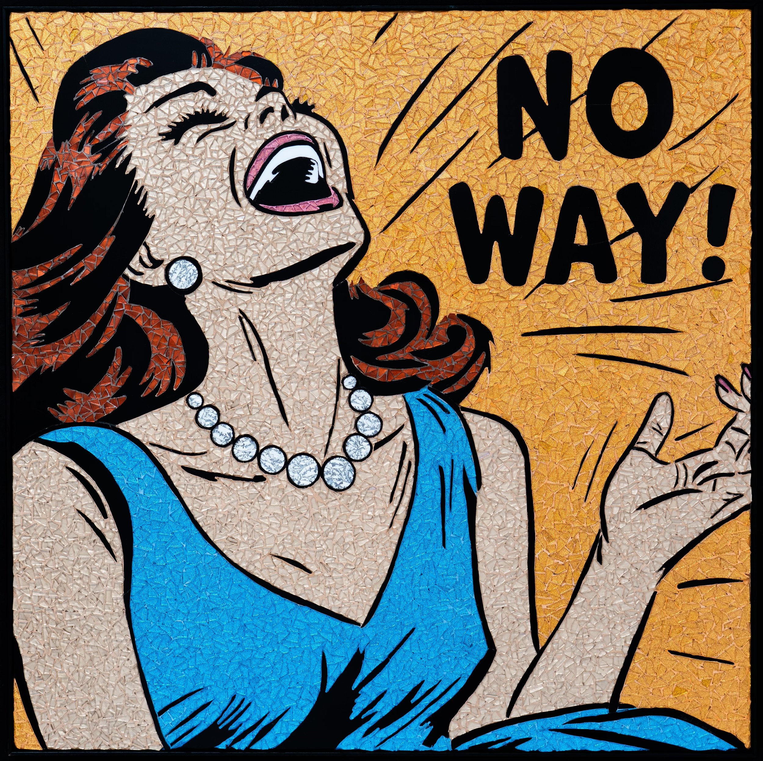 NO WAY!, Glass Mosaic, 36 x 36 in., 2024