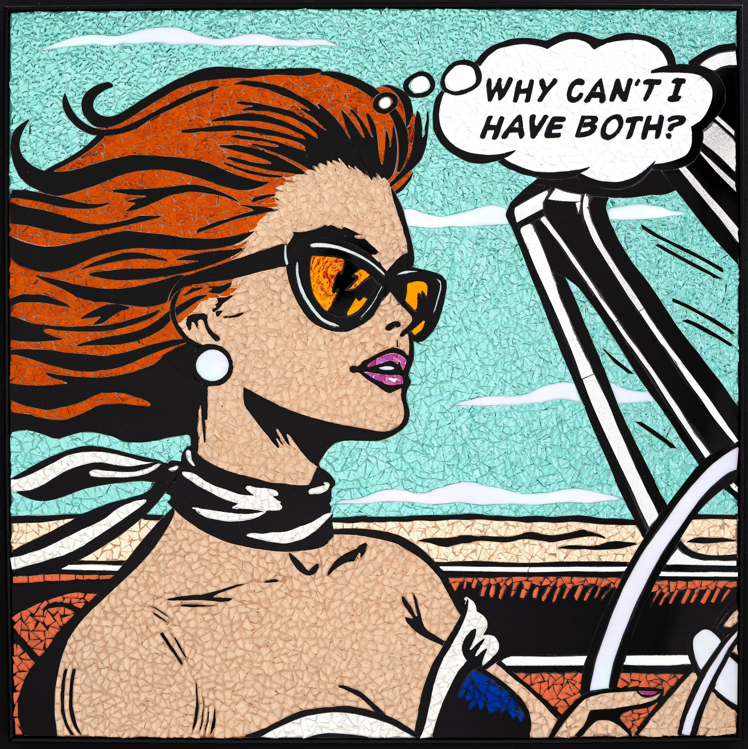 Drive, Glass Mosaic, 36 x 36 in., 2024, Private Collection