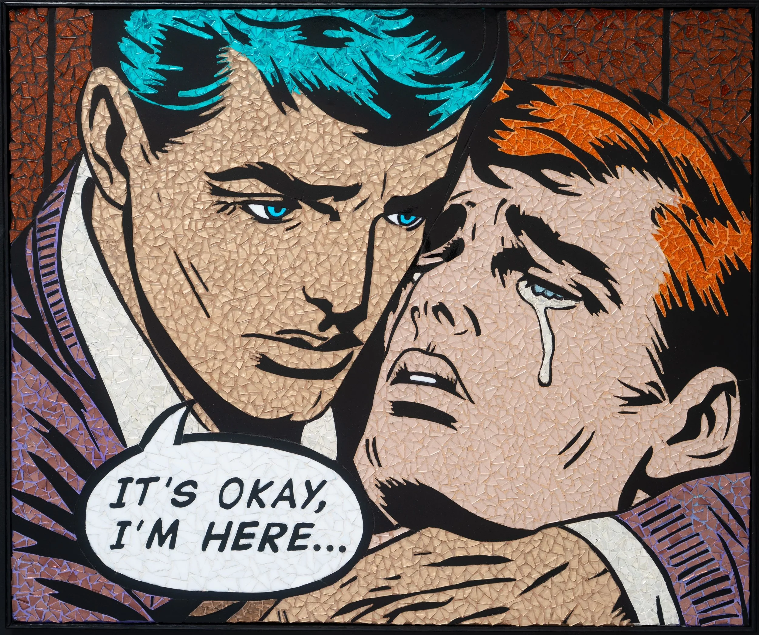 It's Okay, Glass Mosaic, 36 x 30 in., 2024