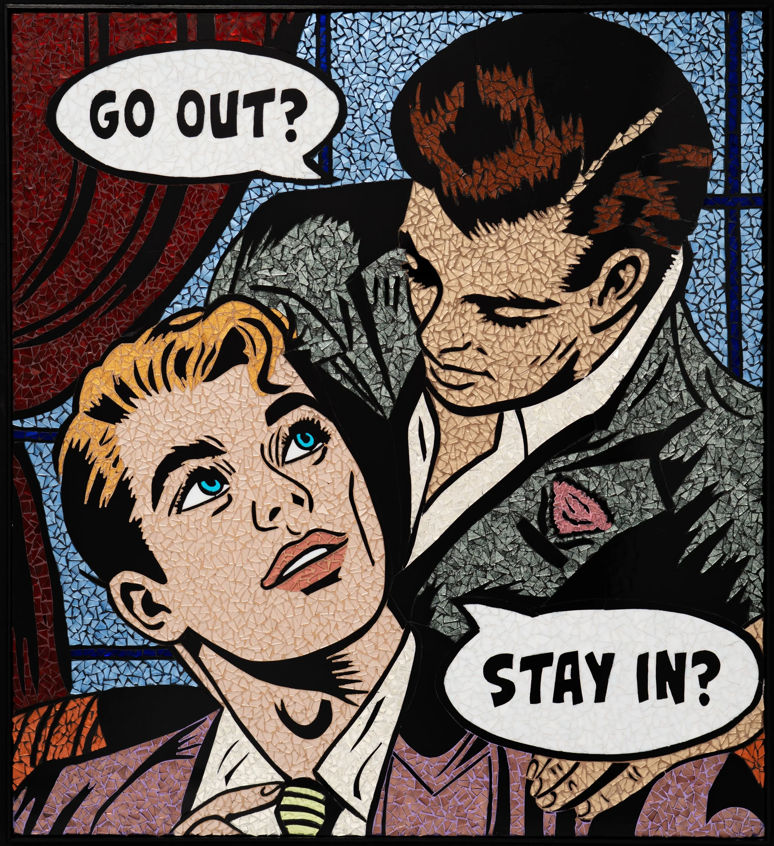 What's for Dinner?, Glass Mosaic, 40 x 36 in., 2024, Private Collection