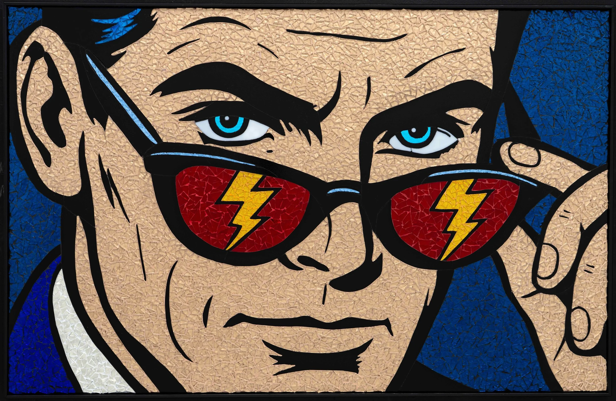 He's Lightning, Glass Mosaic, 30 x 47 in., 2025