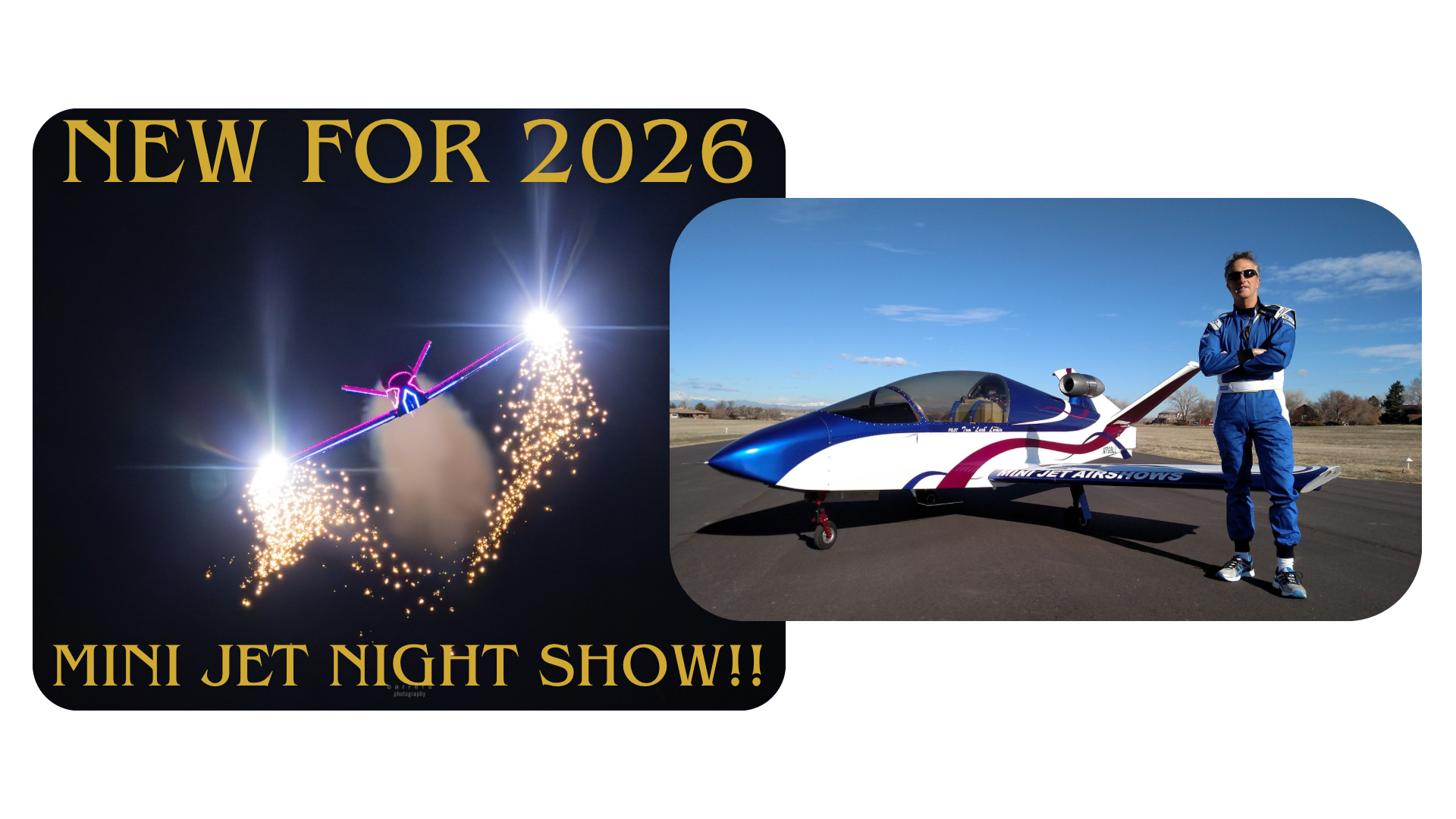 Tom Larkin flies the "star" of MINI JET AIRSHOWS is a highly modified SubSonex Jet, otherwise known as JSX003.  The SubSonex is an Experimental Jet that comes as a kit.  It weighs 500 lbs, goes up to 300 mph, and it is fully aerobatic.  This particul