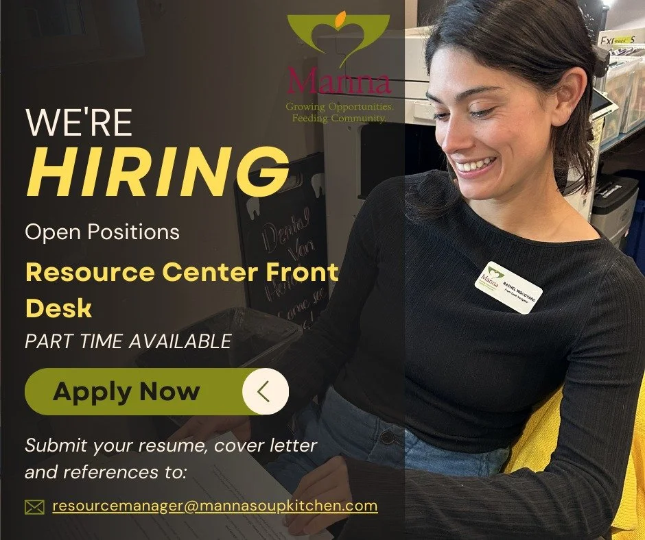 @mannadurango is Hiring! Resource Center Front Desk 

Do you believe in meeting people where they are and walking alongside them toward stability and hope? Visit our Bio and Click our Linktree to apply!

🔹 Resource Center Front Desk 
Be the welcomin