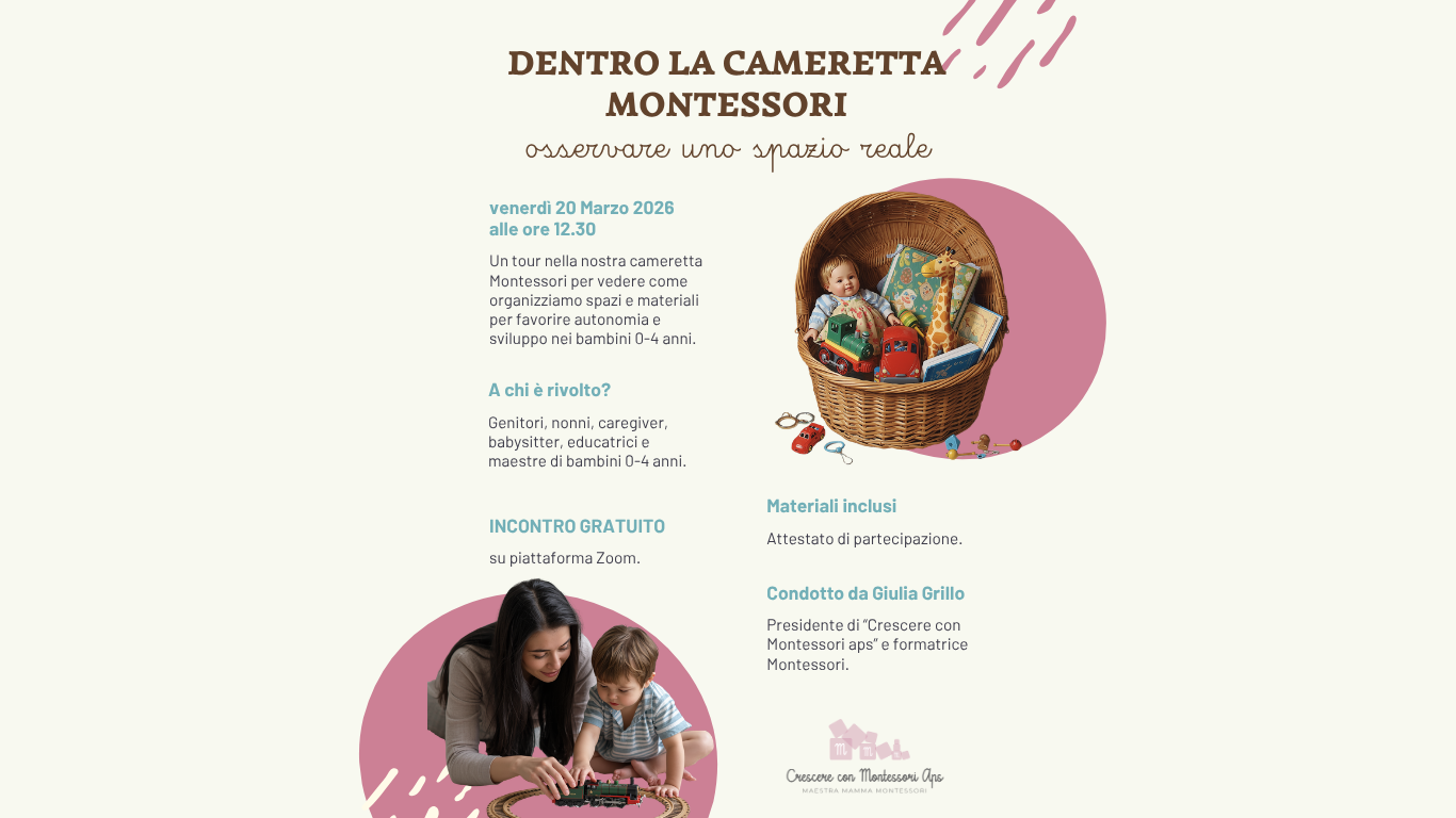 DENTRO LA CAMERETTA MONTESSORI, osservate uno spazio reale! da 0 a 4 anni.