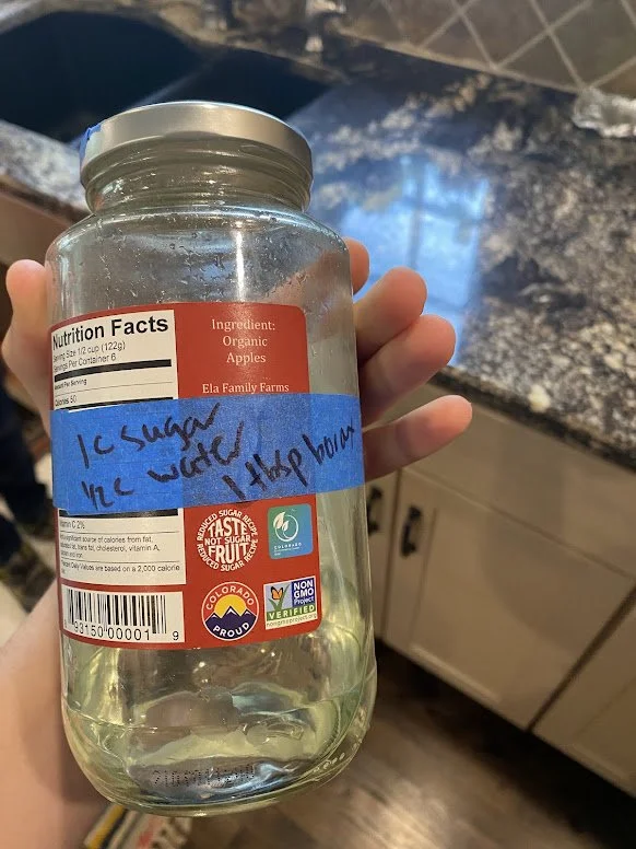 "Recipe" label on back of jar