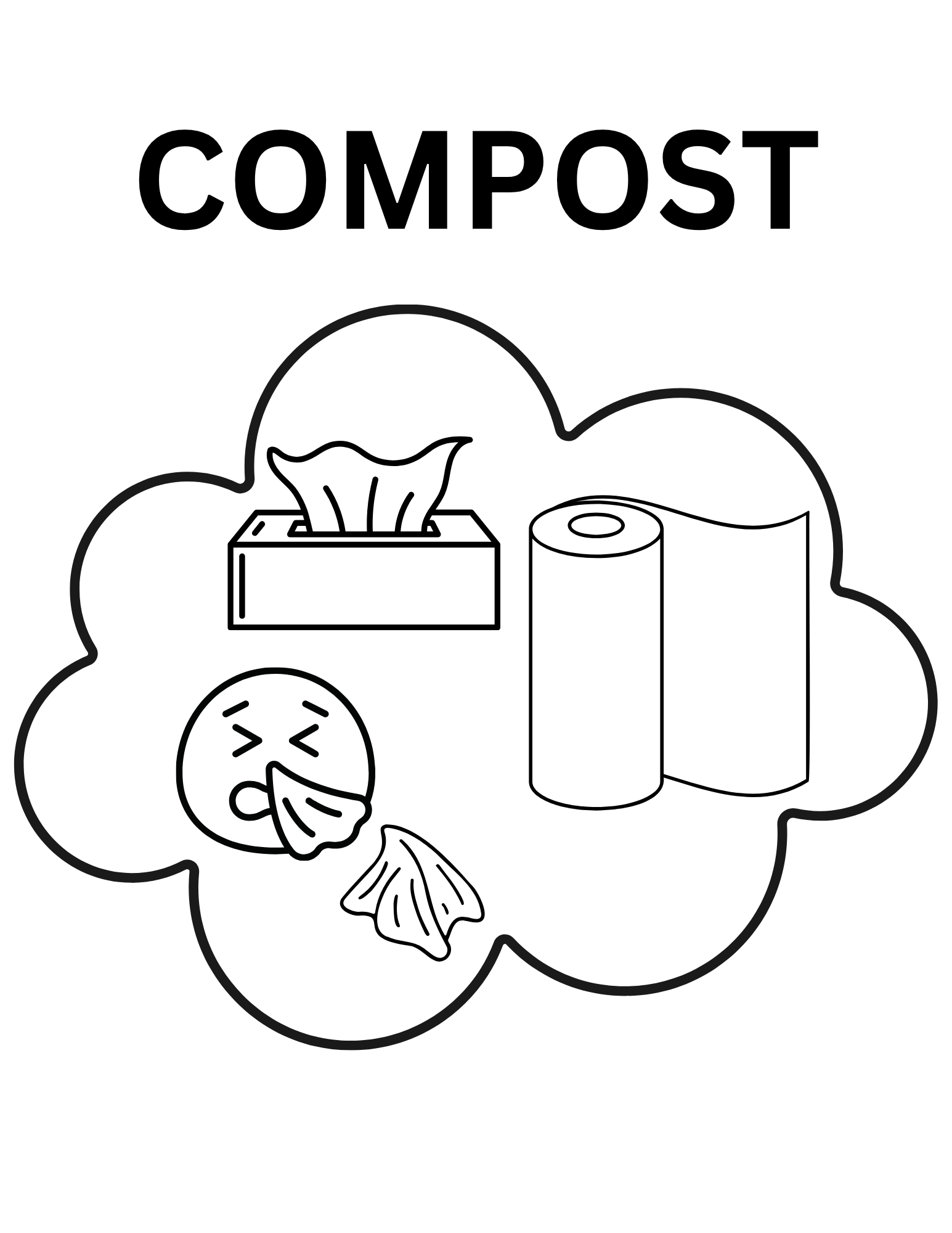 Signage for bathroom compost buckets.