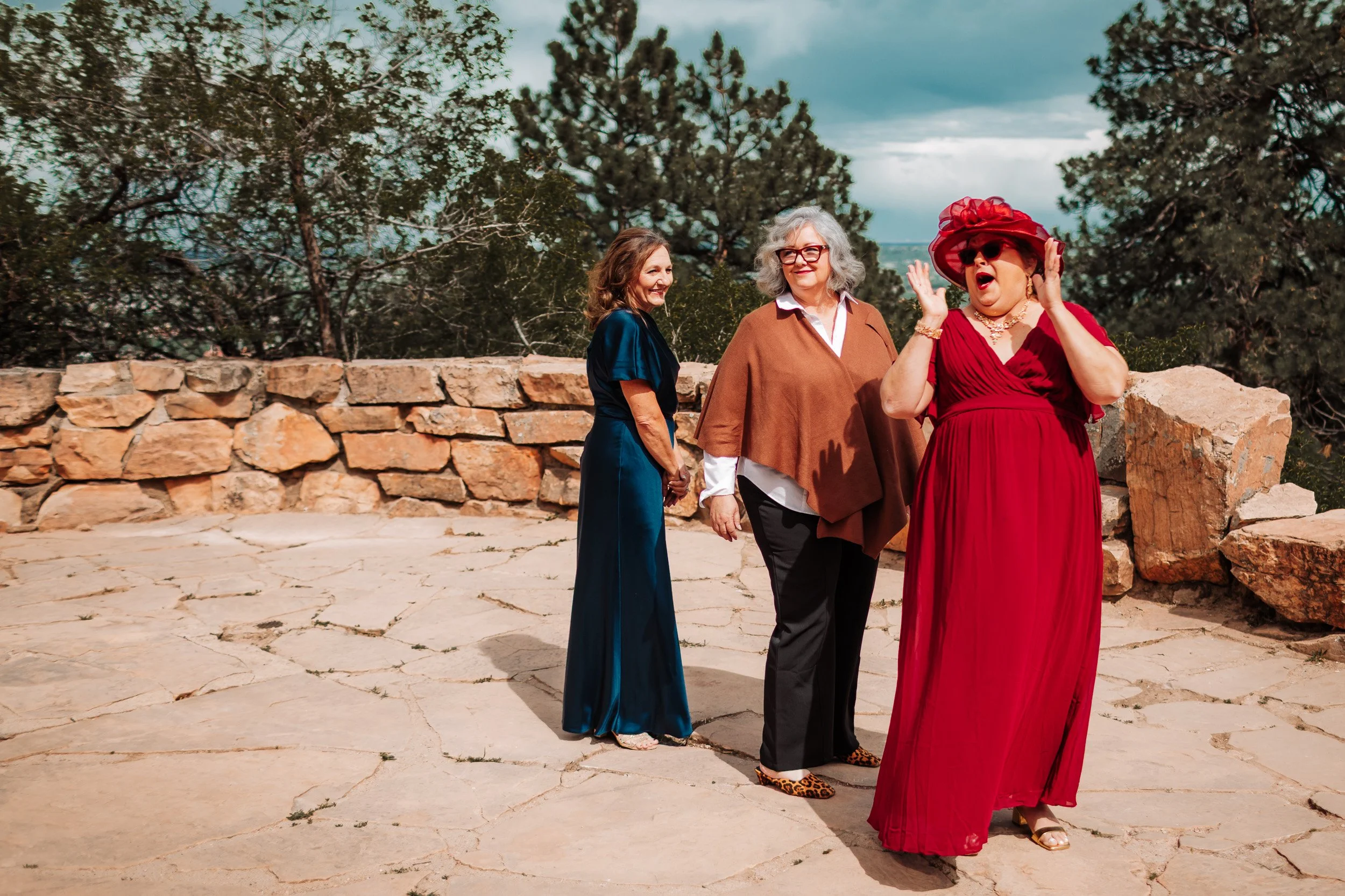 Emotional reactions during a wedding dress reveal at Halfway House