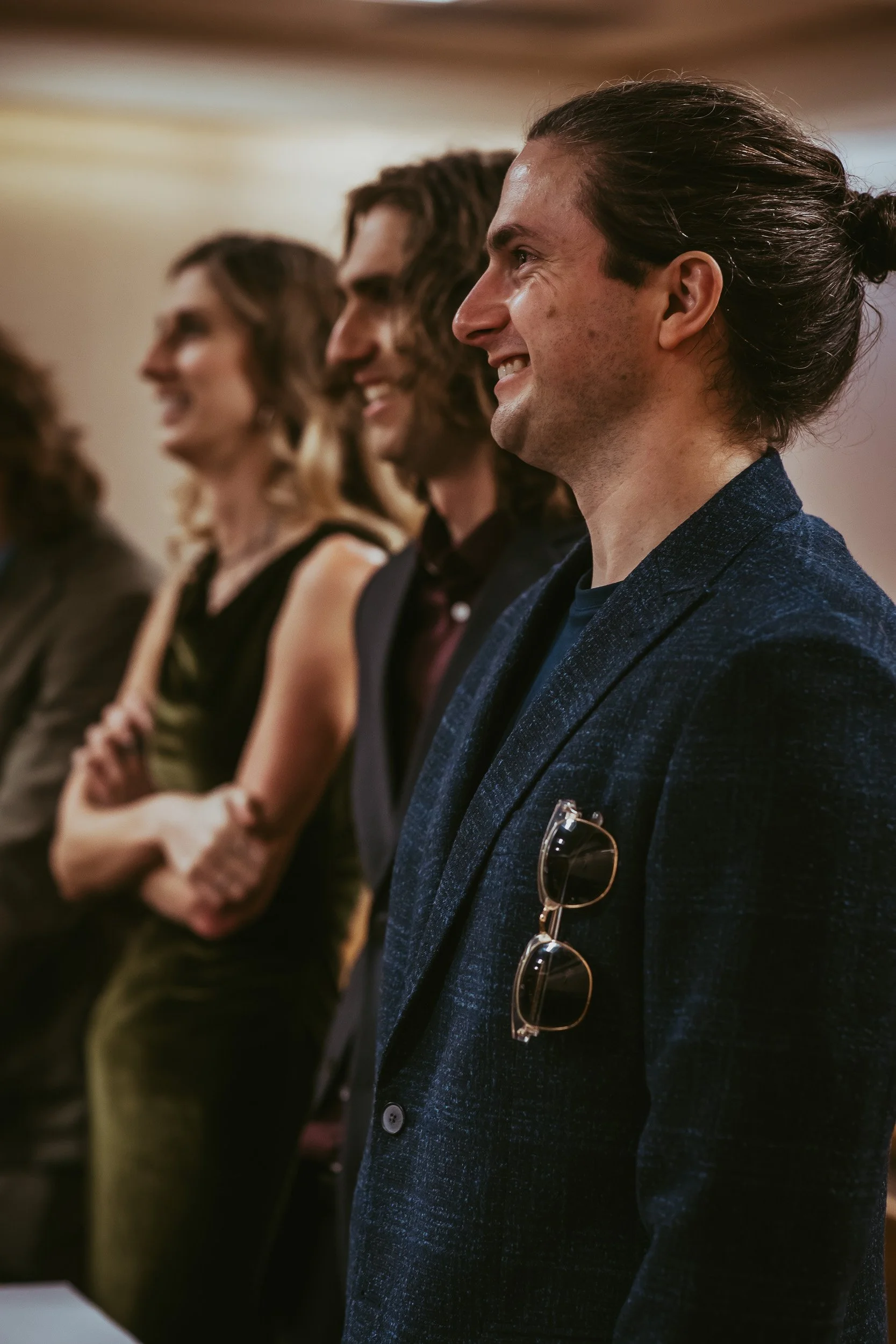 Children watching Laurie and Mark exchange vows at their Boulder courthouse wedding