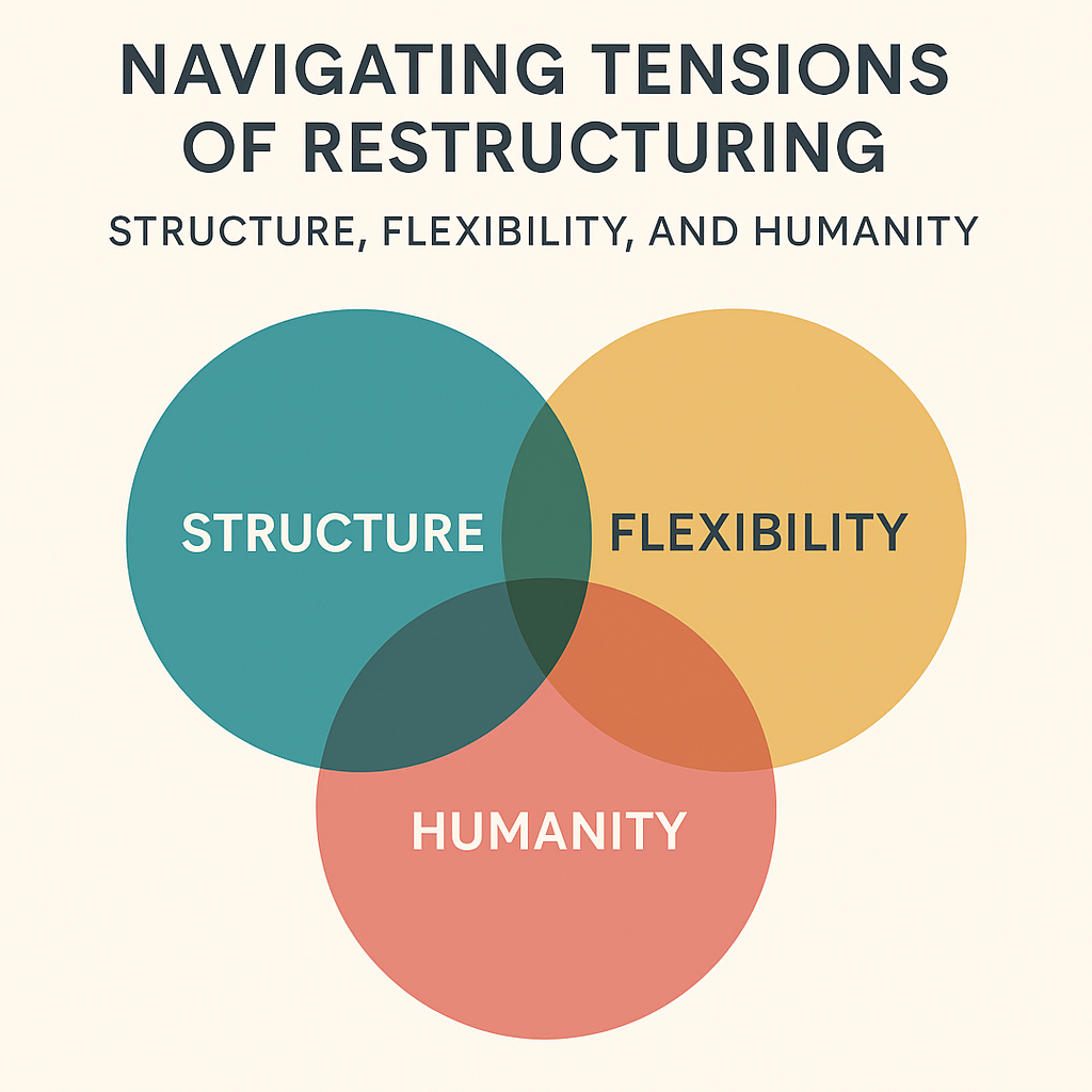Navigating Tensions of Restructuring: Structure, Flexibility, and Humanity