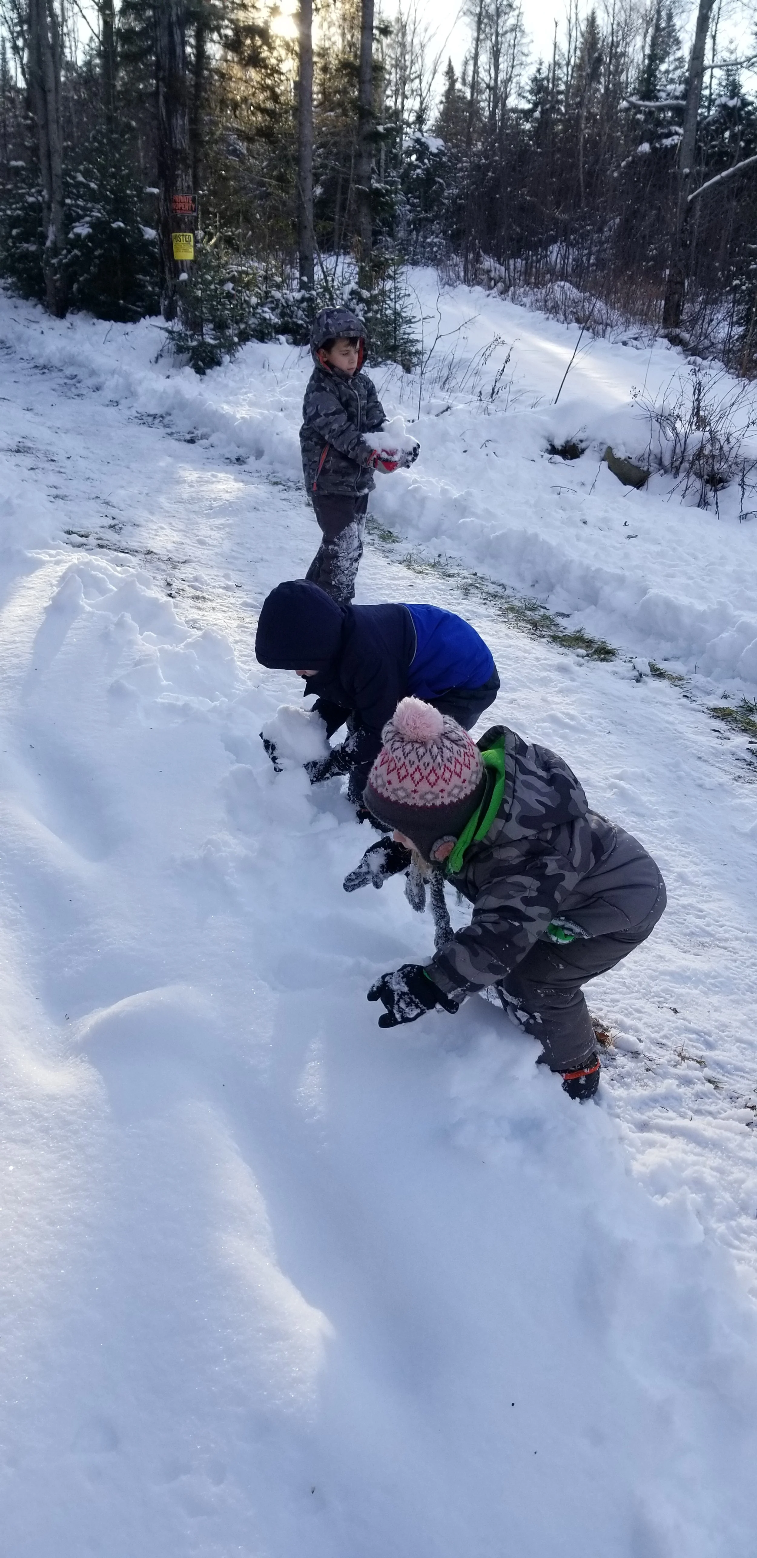 Kids Playing in Snow