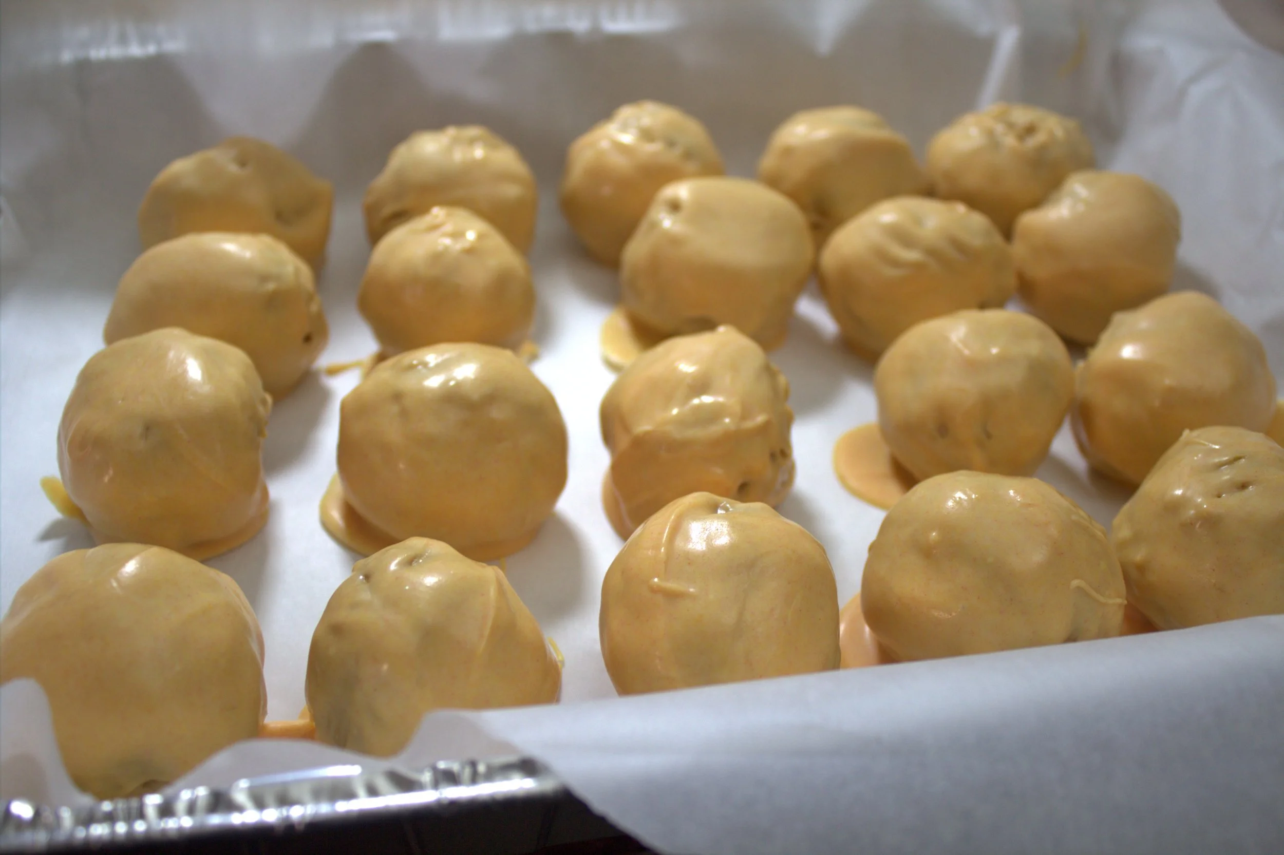 Finished dunked in chocolate