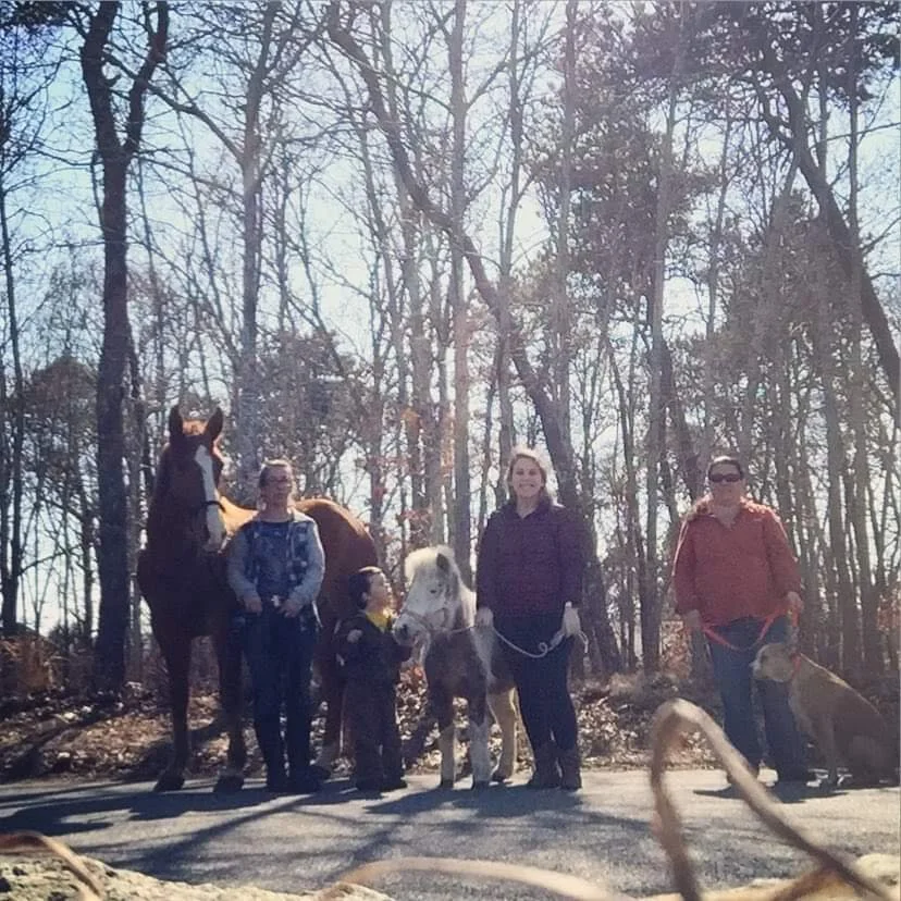 Mom sister and horses