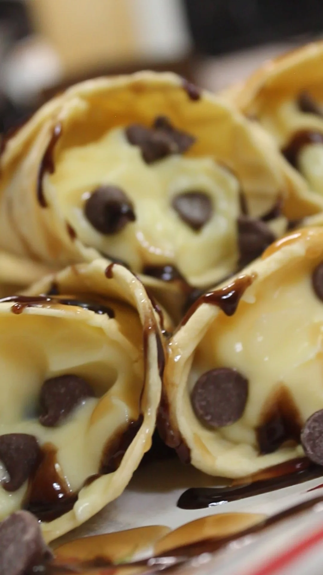 Pizzelle with pudding