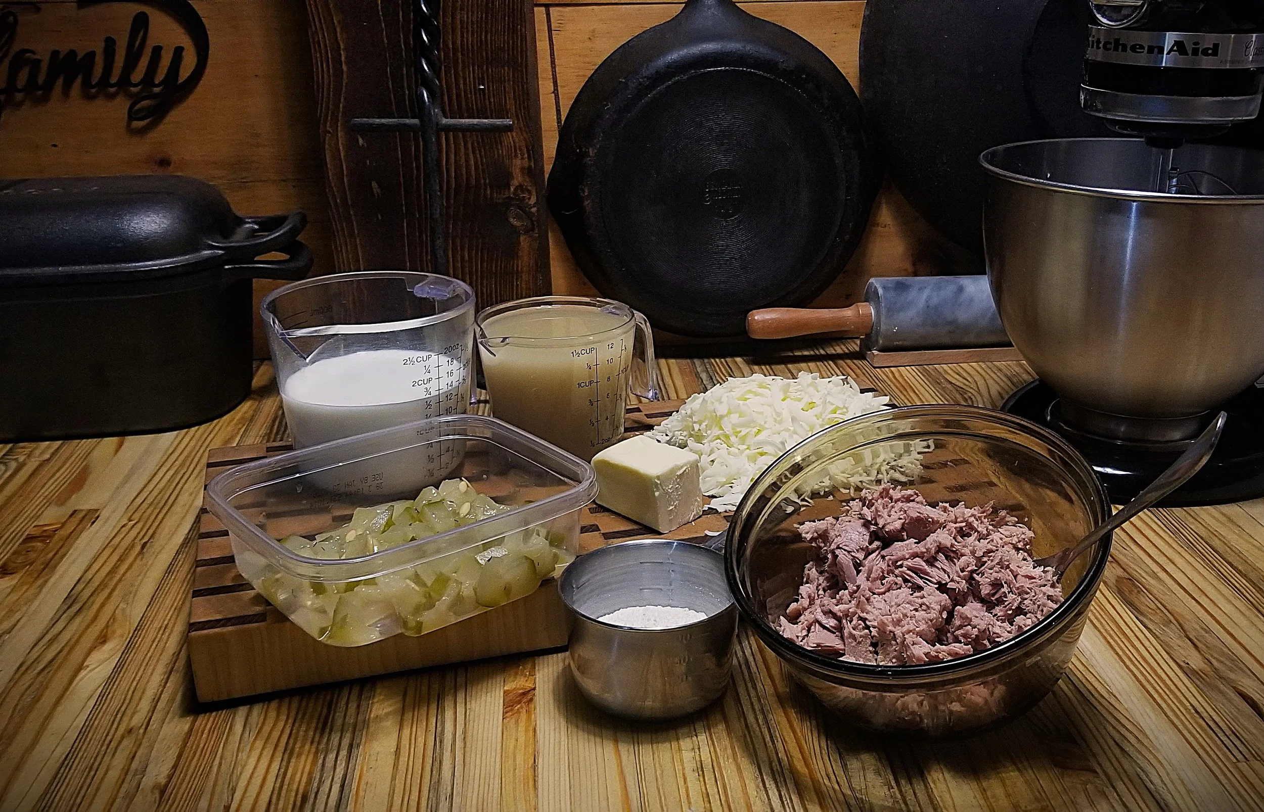 Tuna bake ingredients