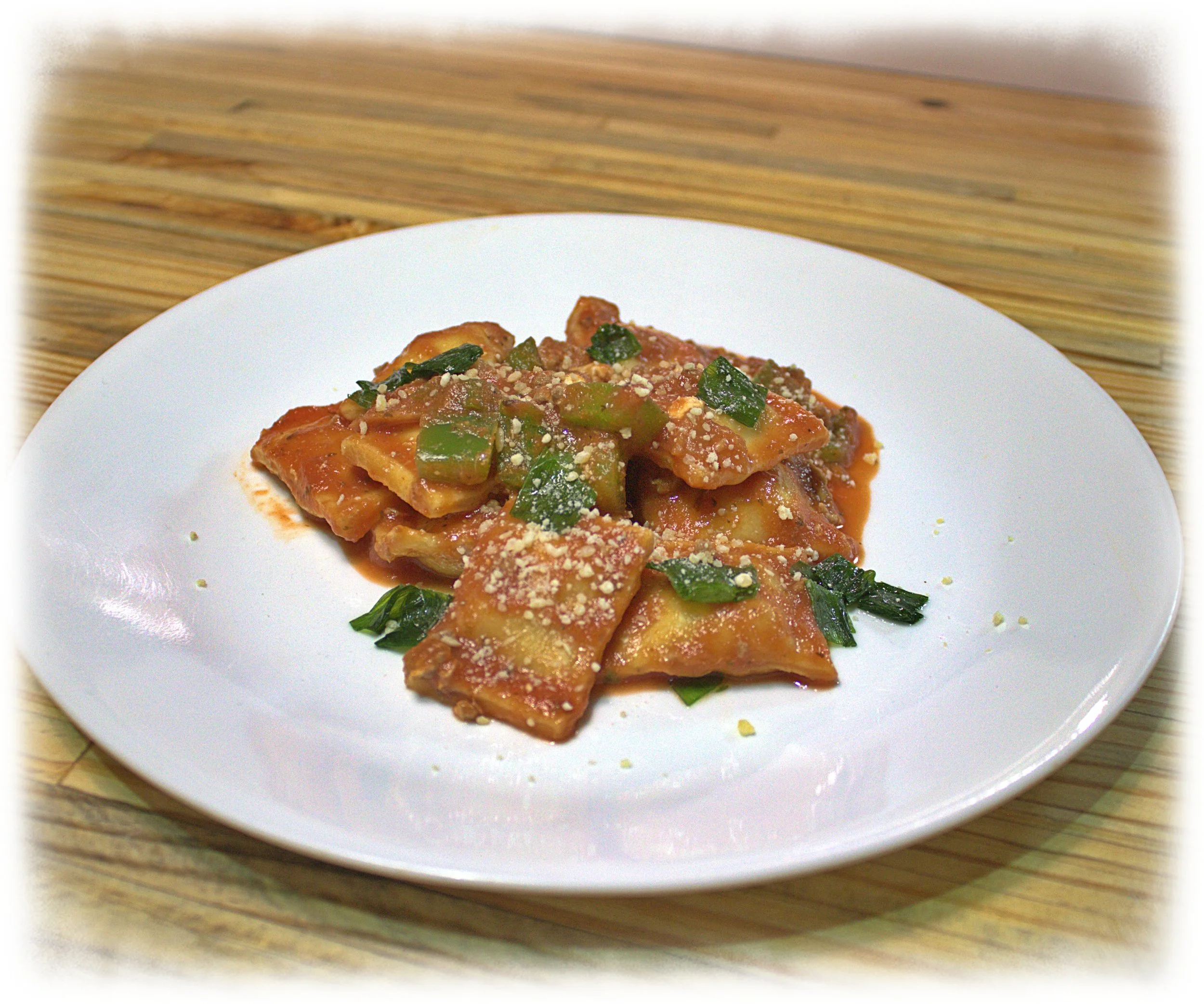 plated ravioli