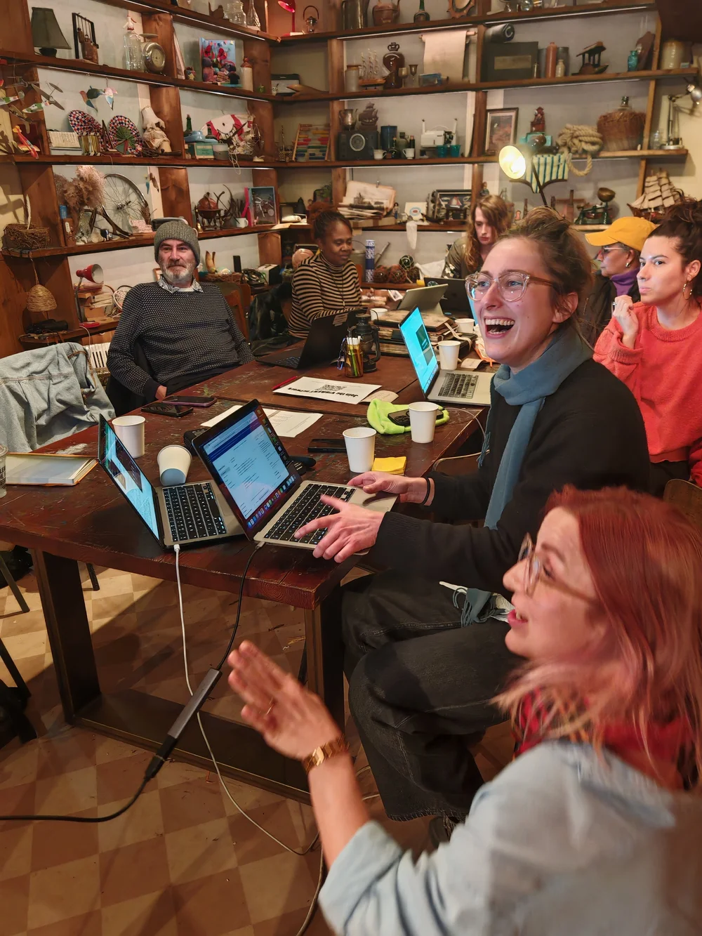 Participants taking part in one of Jocelyn Burnham's AI workshops