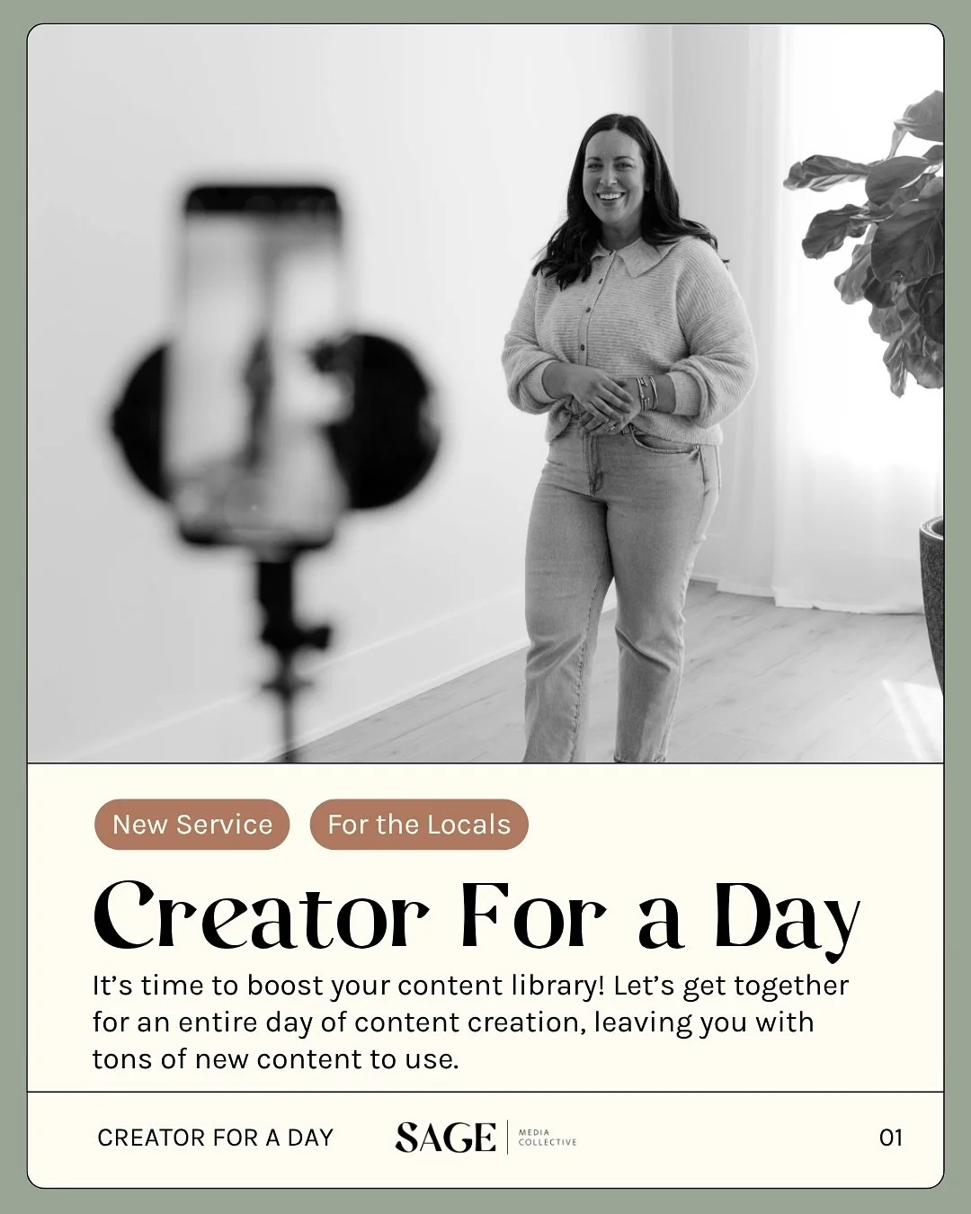 NEW SERVICE ALERT! 🚨 Hire a content creator for a day!

We&rsquo;ll come to you (or go wherever you want, or you can send your product to us!) to capture photos and videos to give you tons of new content to use on social media and other brand sites.