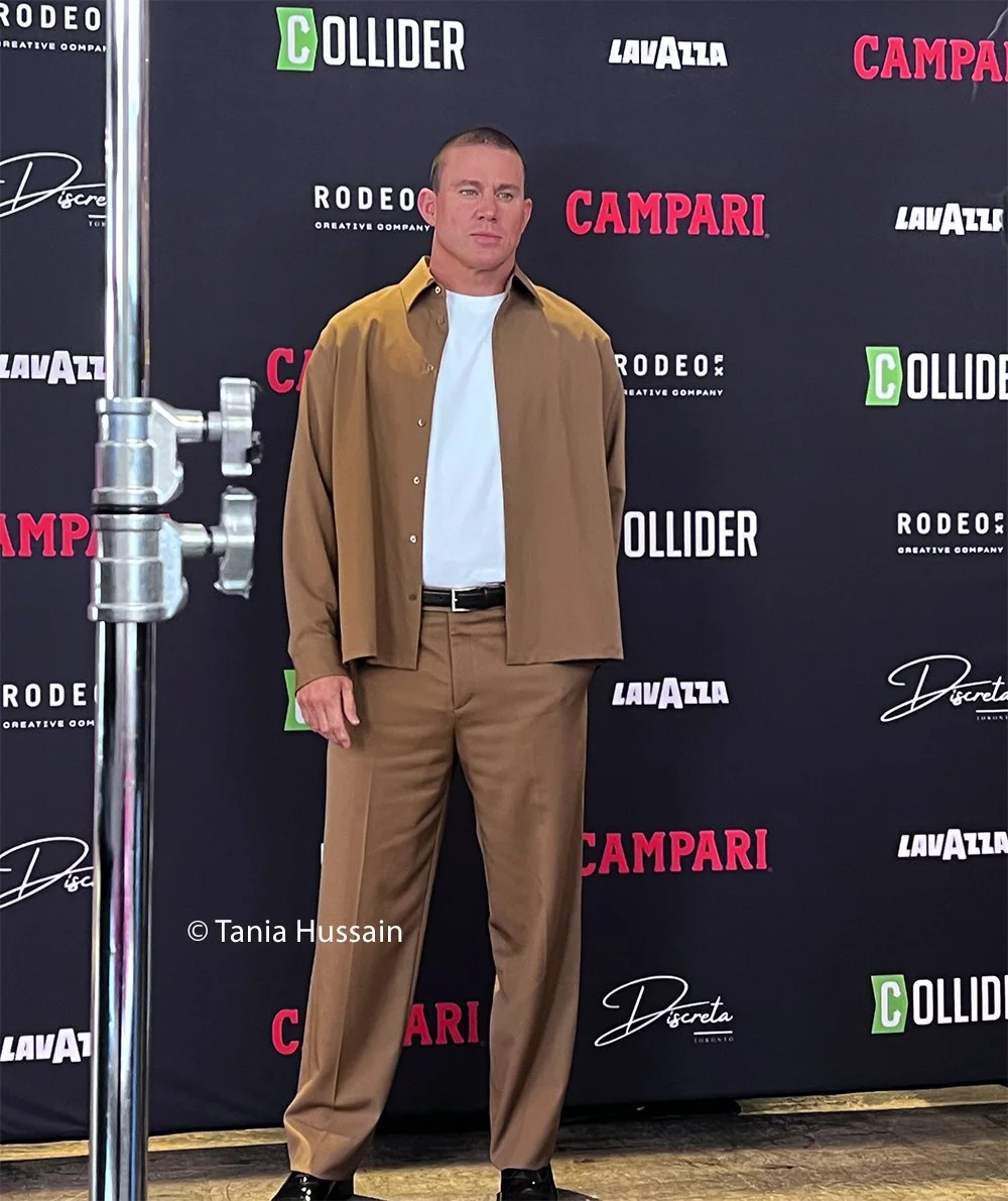 Channing Tatum poses for the camera after Steve Weintraub's interview for Collider at the Marbl studio in Toronto, Ontario on September 6, 2025.