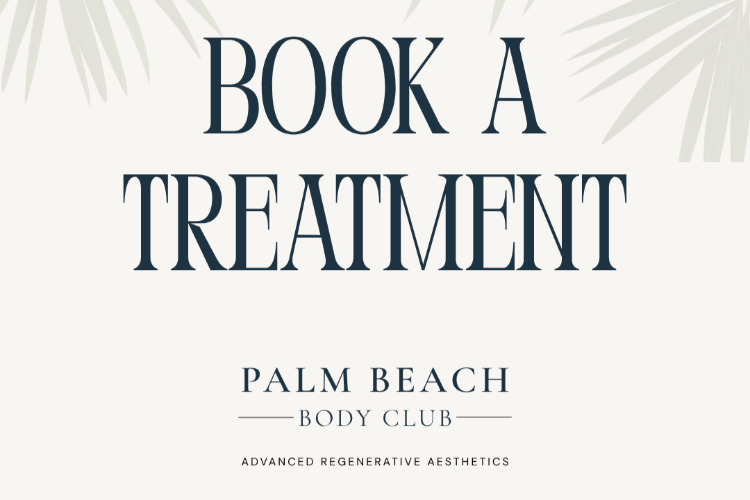 Pink background with the words "BOOK A TREATMENT" in large, light blue and white outlined letters.