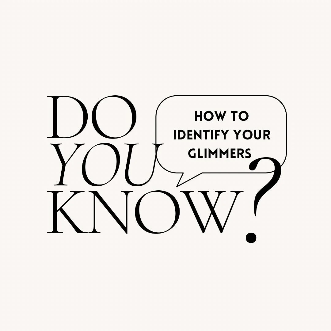 Glimmers are all around us ✨ we encounter hundreds of them each day!  They&rsquo;re cues that bring us back to a state of peace of joy or peace.  They&rsquo;re micro-moments that soothe us.  During a busy stressful day with work and kids, YES PLEASE.