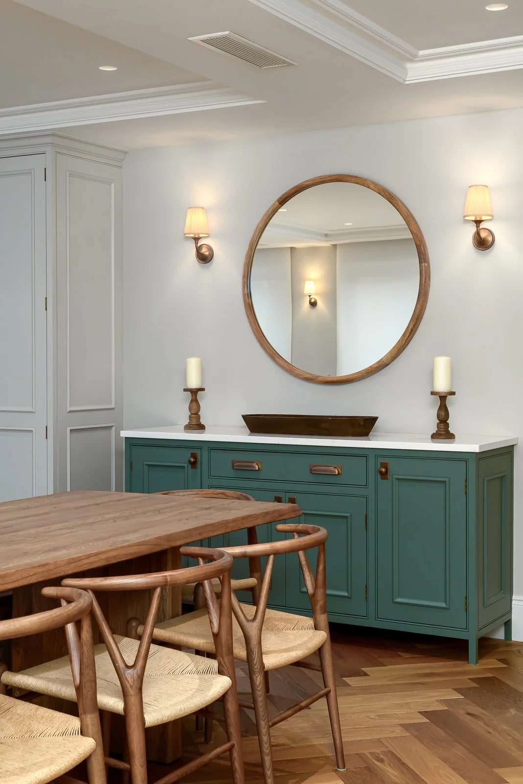 Dining space photographed for Rebecca Sudic Interiors at Newlands, a completed residential interior project in Hertfordshire.