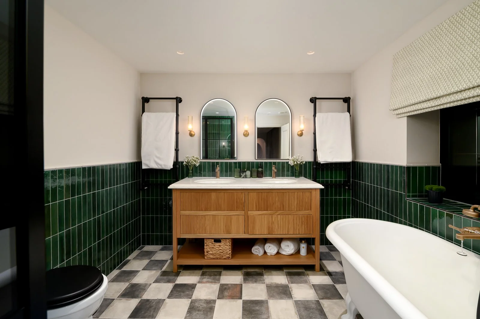 Bathroom interior at Newlands by Rebecca Sudic Interiors, photographed as part of a full residential interior design project in Hertfordshire.