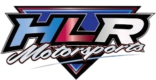 HLR Motorsports logo with stylized text and a shield emblem.